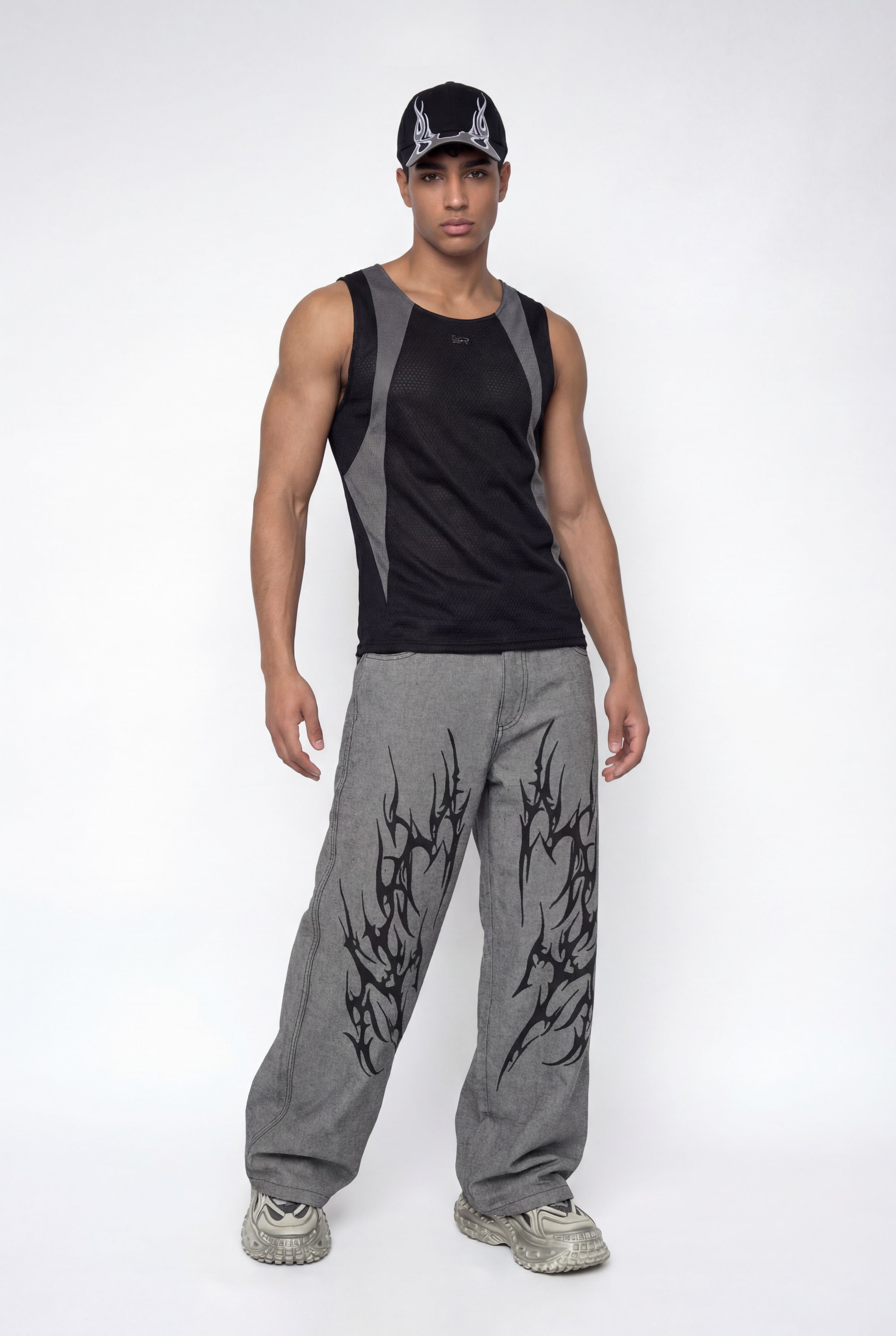 Hollow Fade Cutout Sleeveless Top Black