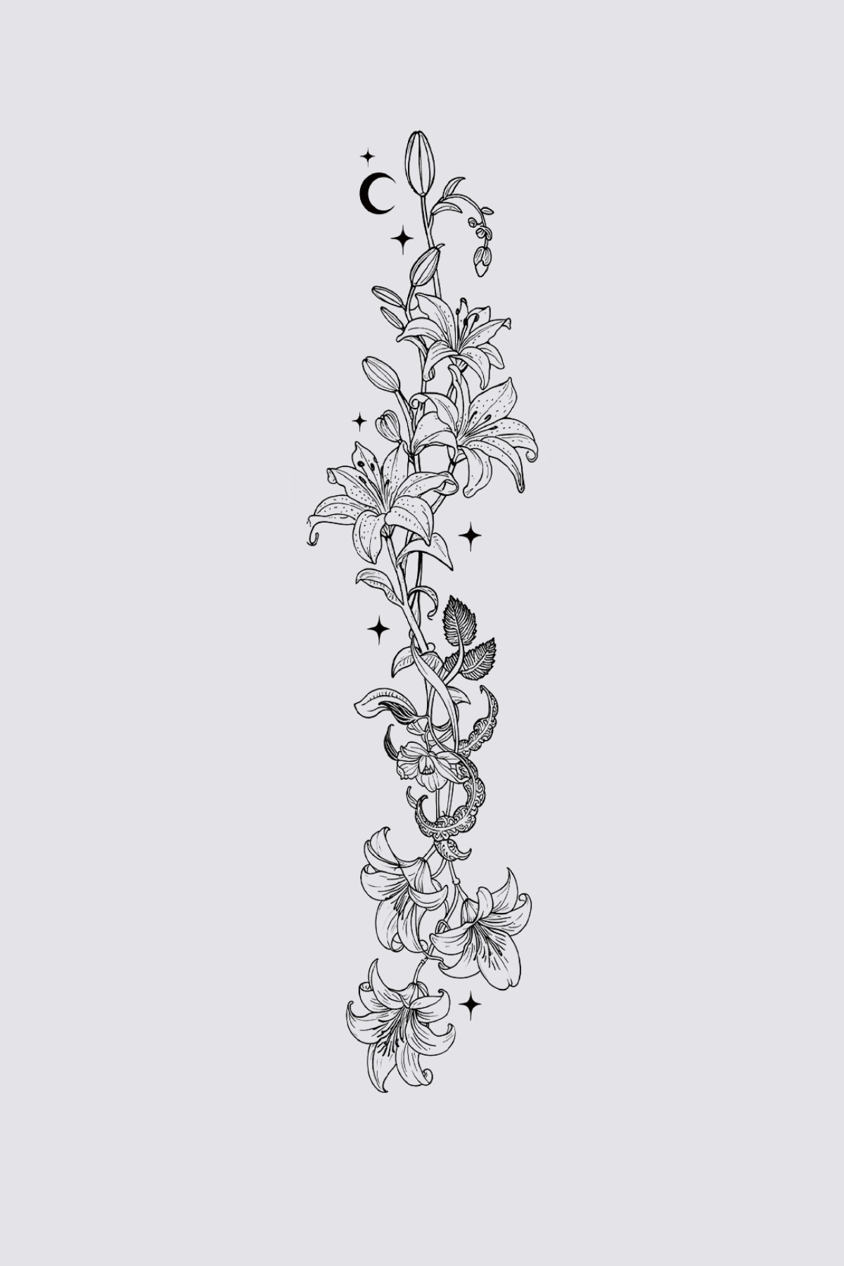 Hollow Thread Floral Tattoo Sticker