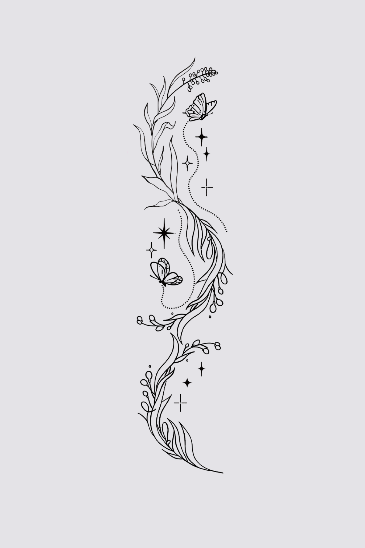 Hollow Thread Floral Tattoo Sticker