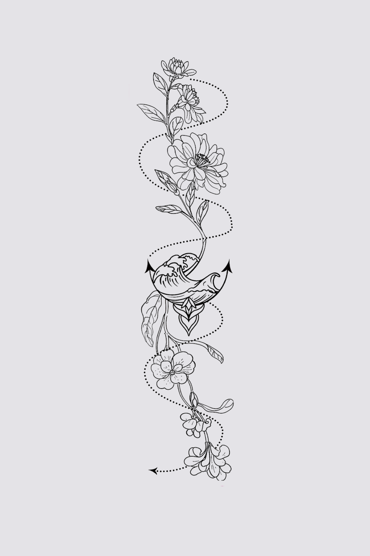 Hollow Thread Floral Tattoo Sticker