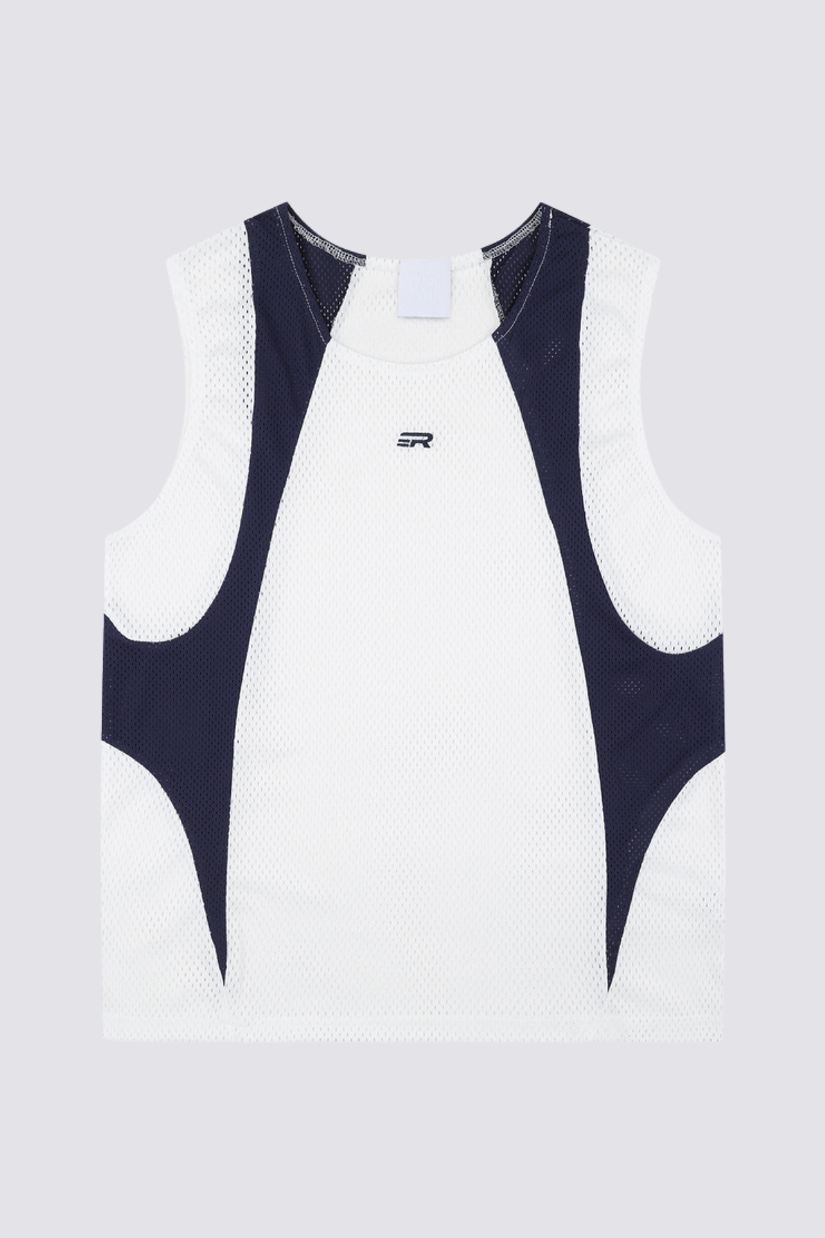 Hollow Fade Cutout Sleeveless Top White