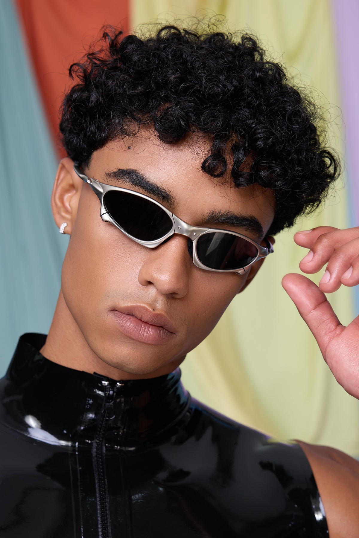 Hybrid Lens Metal Sunglasses Black
