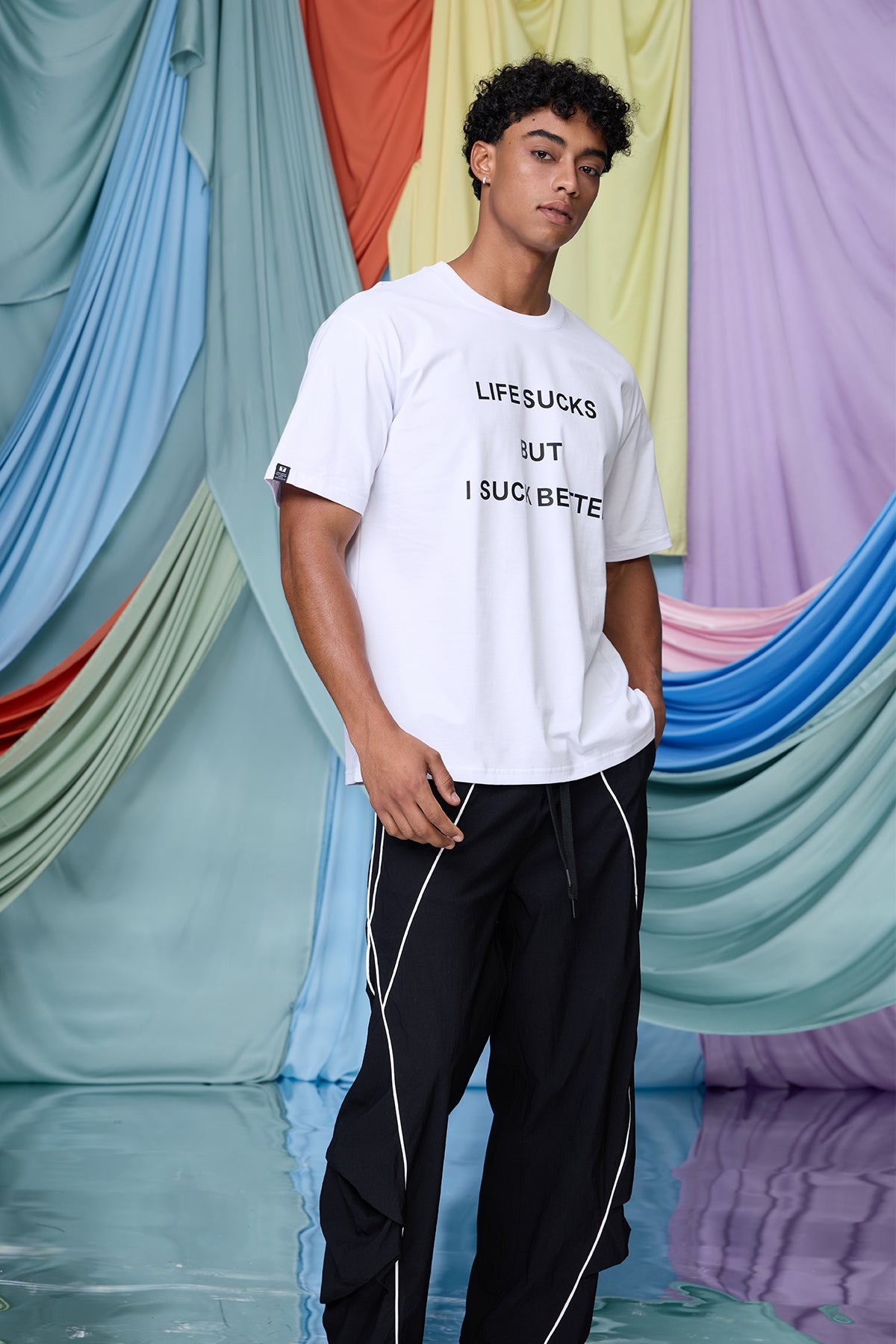 Hybrid Print T-Shirt White