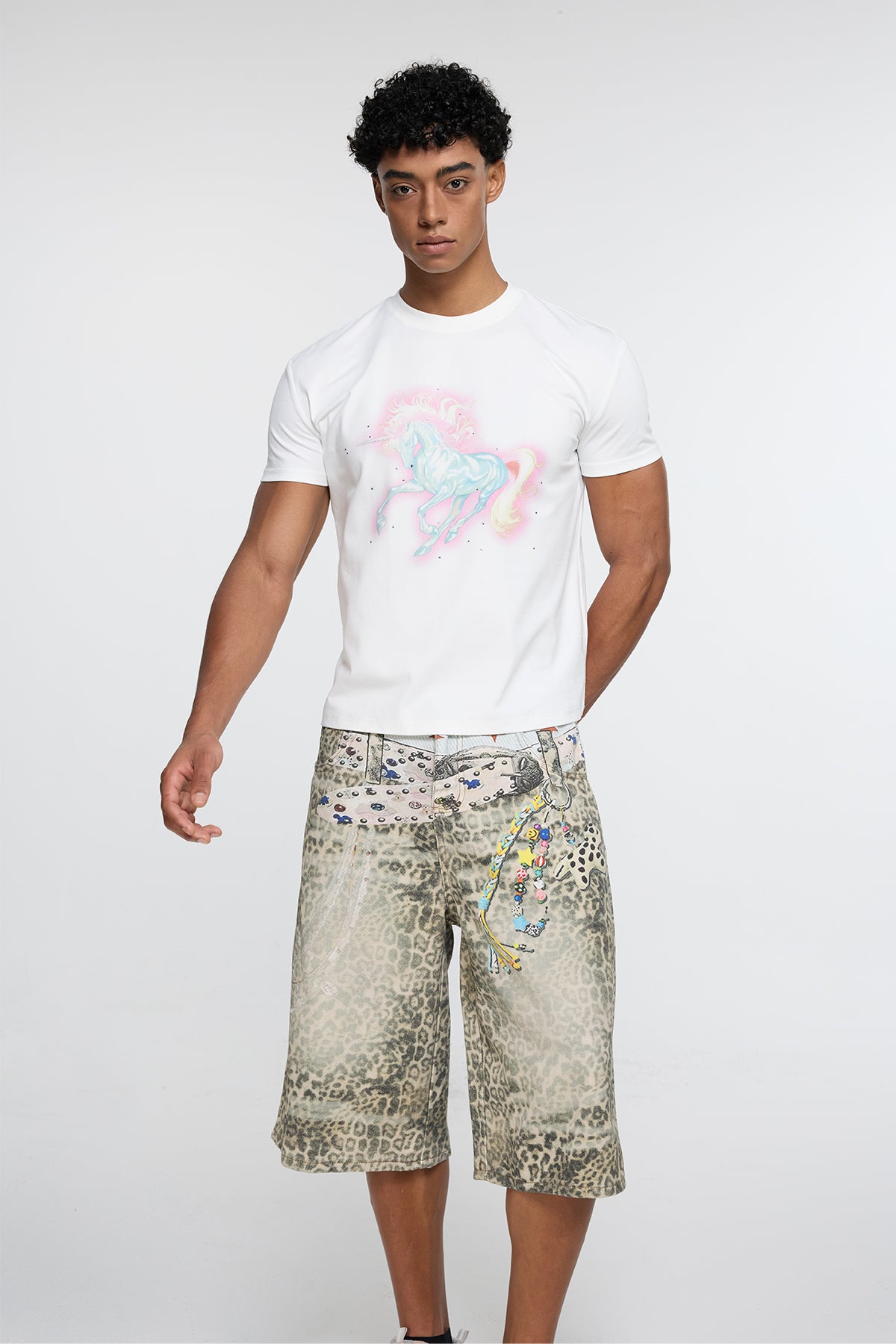 Hybrid Shimmer Print Rhinestone T-Shirt