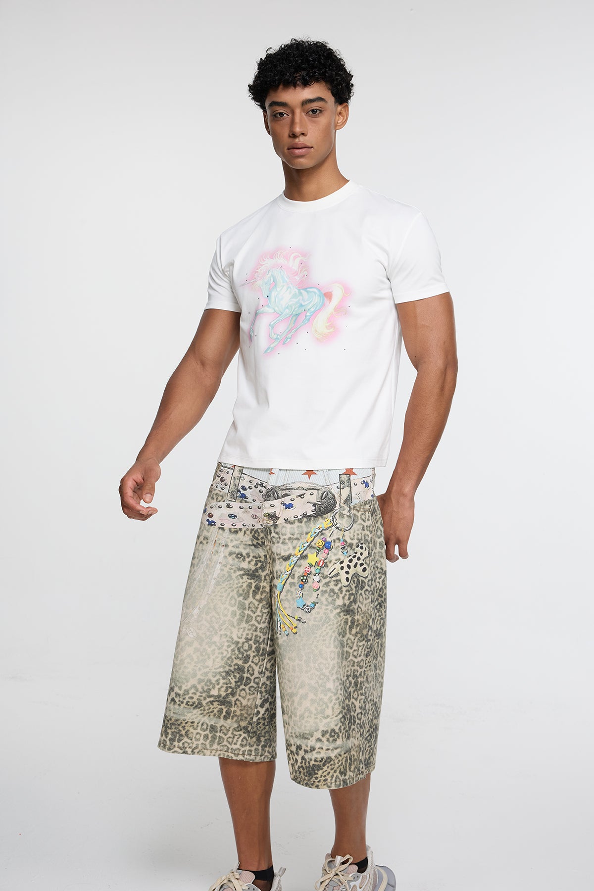 Hybrid Shimmer Print Rhinestone T-Shirt