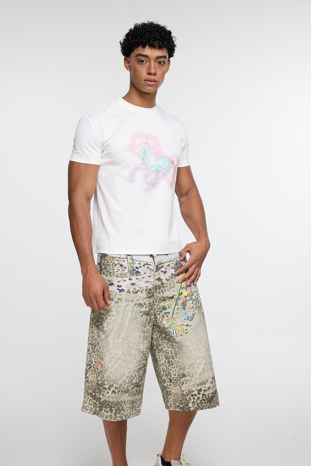 Hybrid Shimmer Print Rhinestone T-Shirt