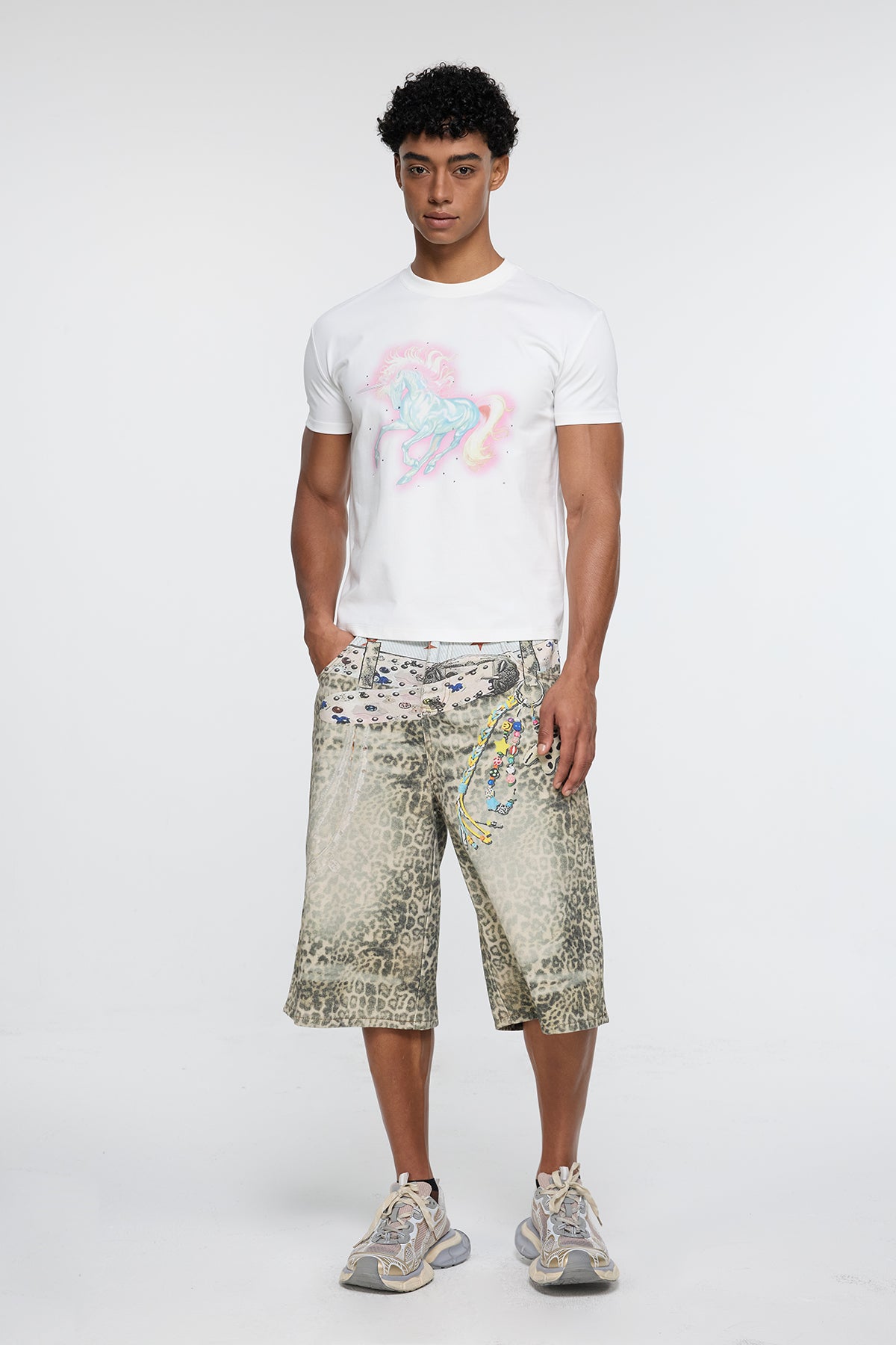 Hybrid Shimmer Print Rhinestone T-Shirt