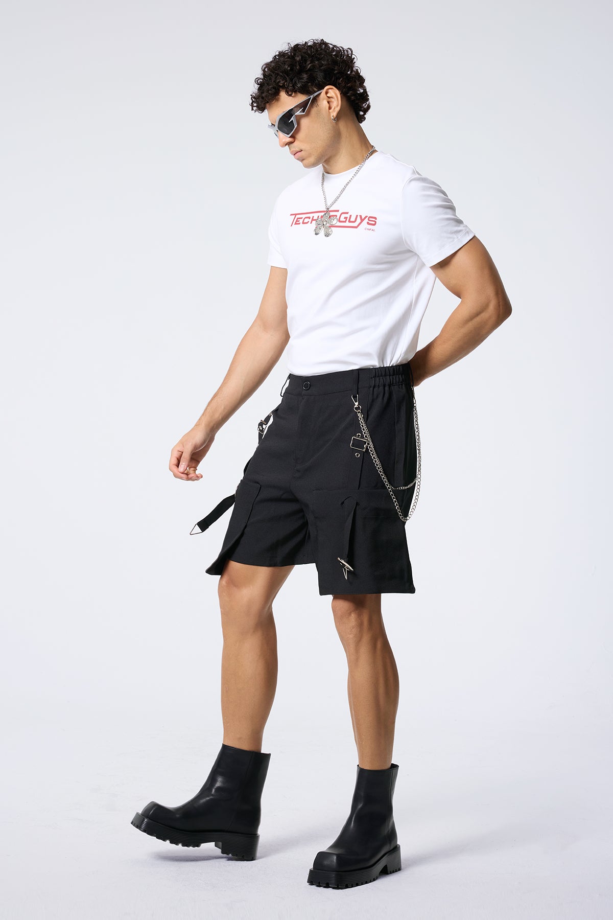 Ice Flow Rivet Wide Leg Shorts