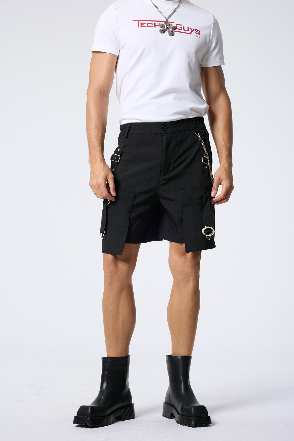 Ice Flow Rivet Wide Leg Shorts