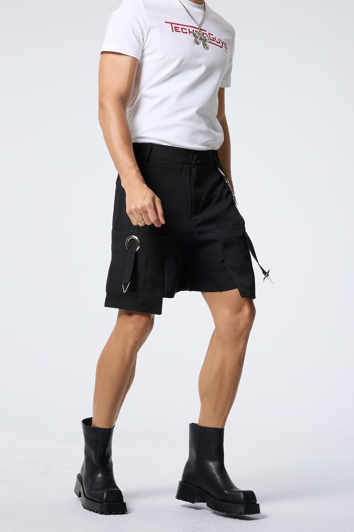 Ice Flow Rivet Wide Leg Shorts