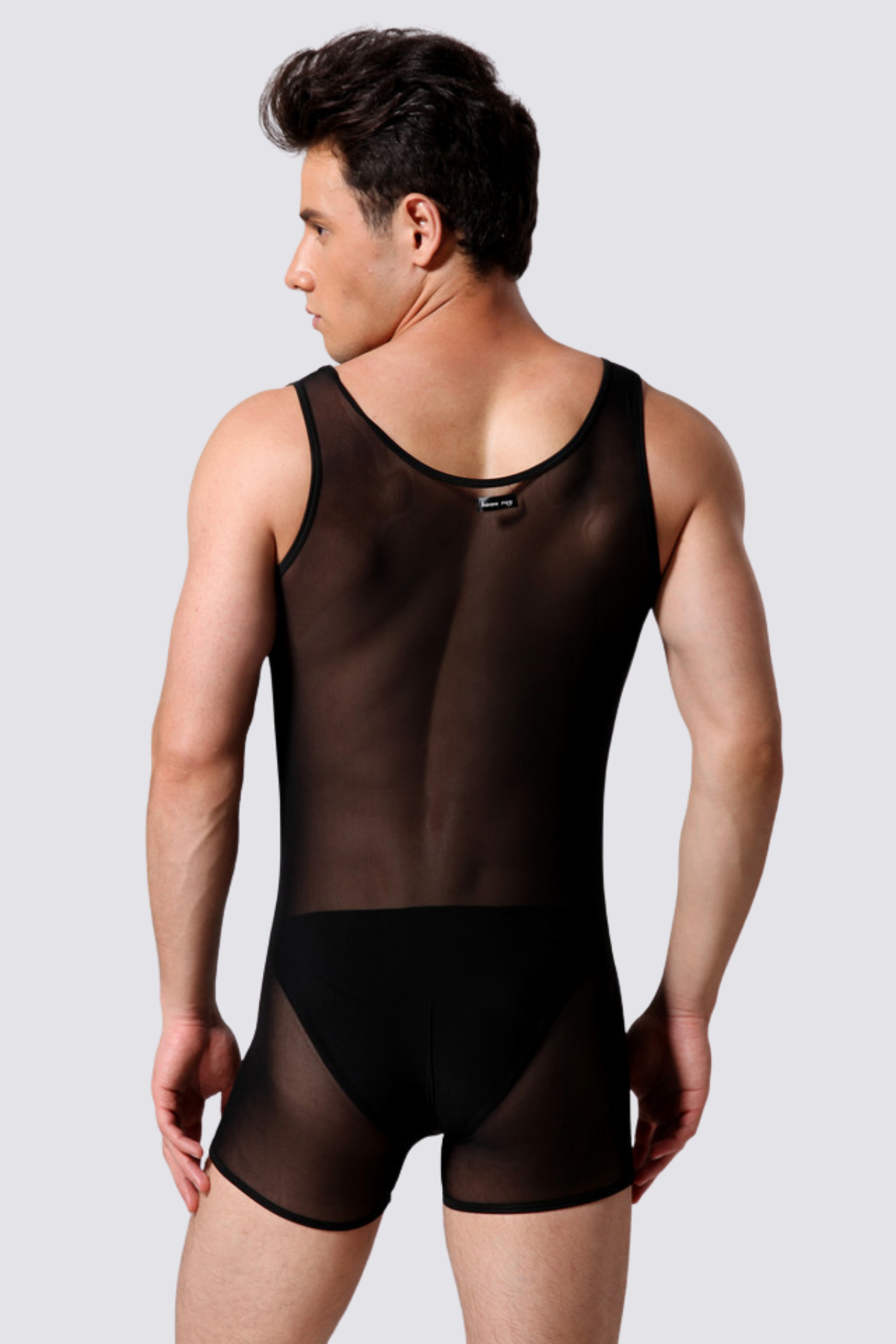 Integrated Wear Sleeveless Mesh Playsuit Black