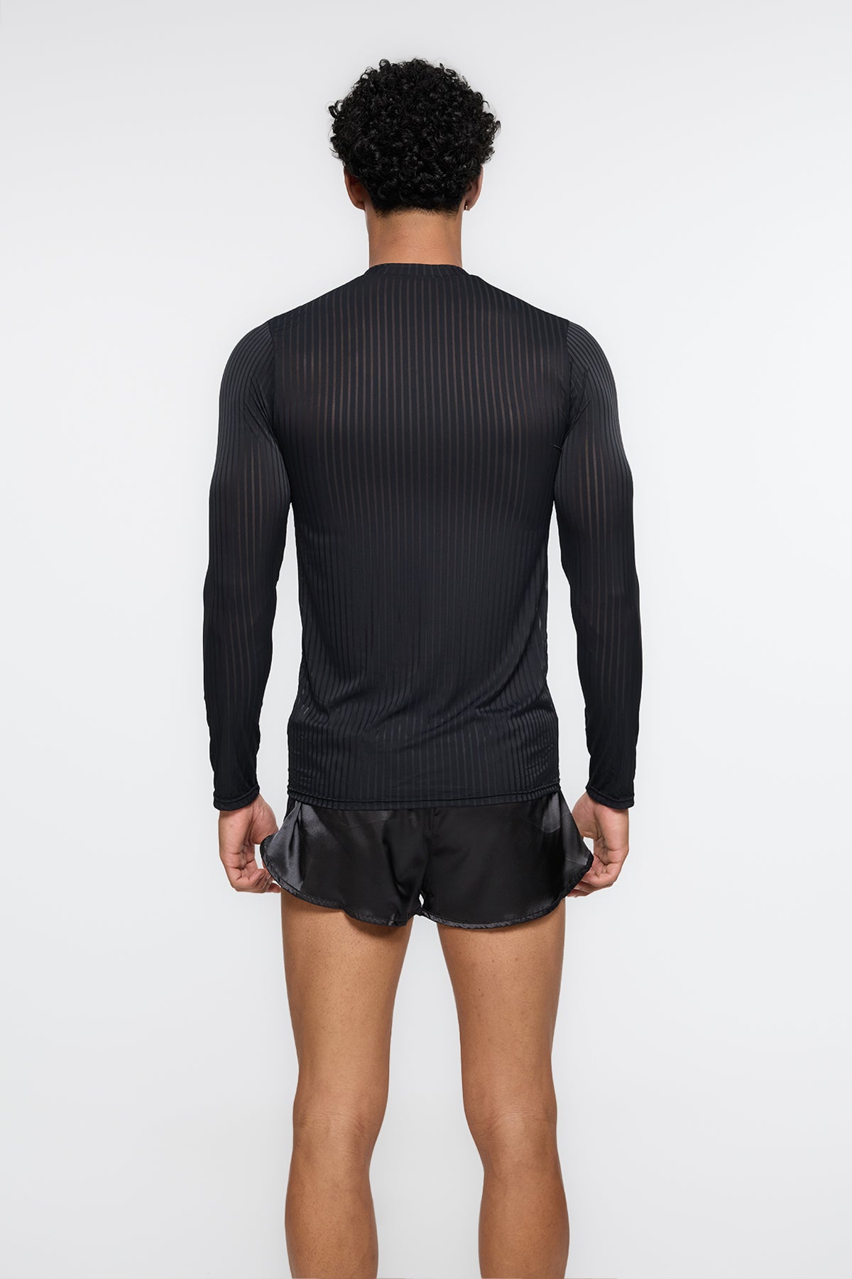 Invisible Zero Long Sleeve Stripe Top Black