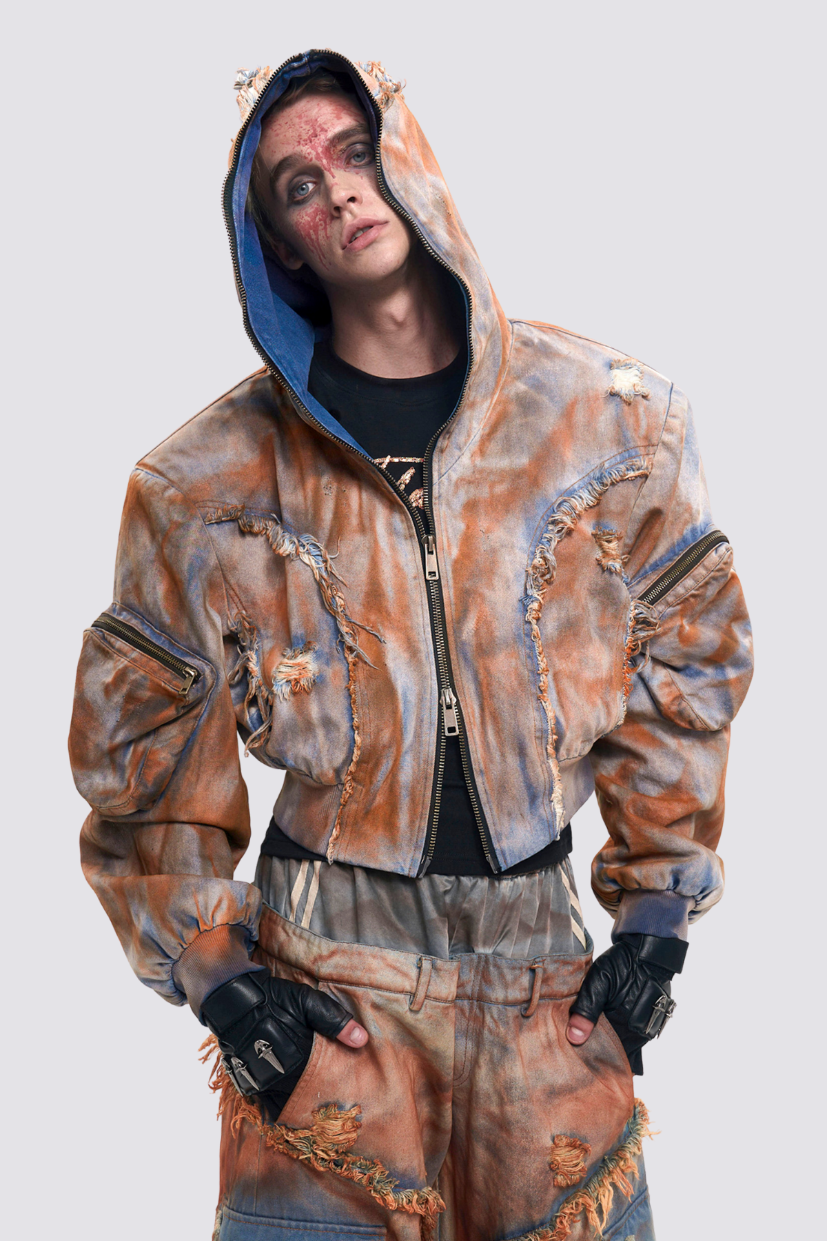 Iron Bloom Mud Dye Hooded Jacket