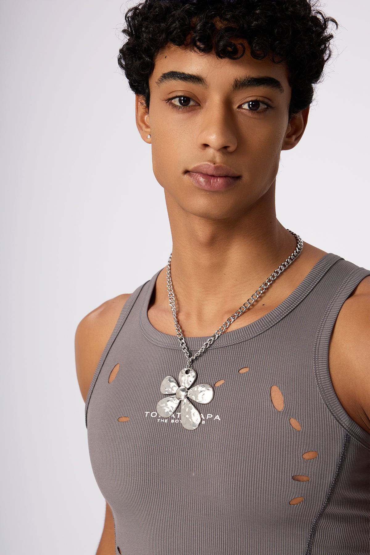 Iron Flash Flower Necklace