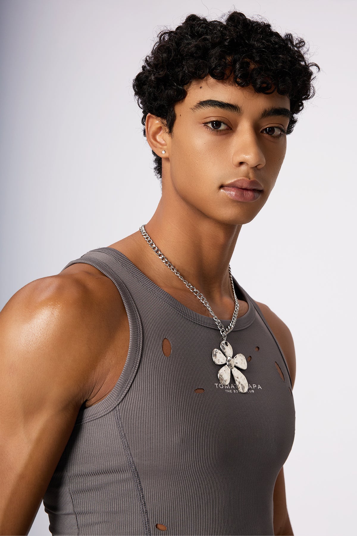 Iron Flash Flower Necklace