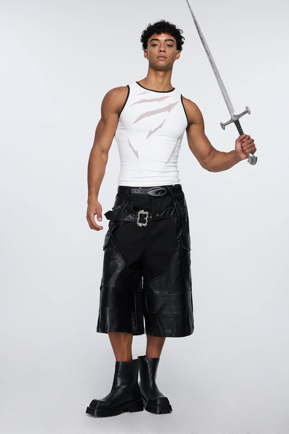 Iron Lattice Mesh Tank Top