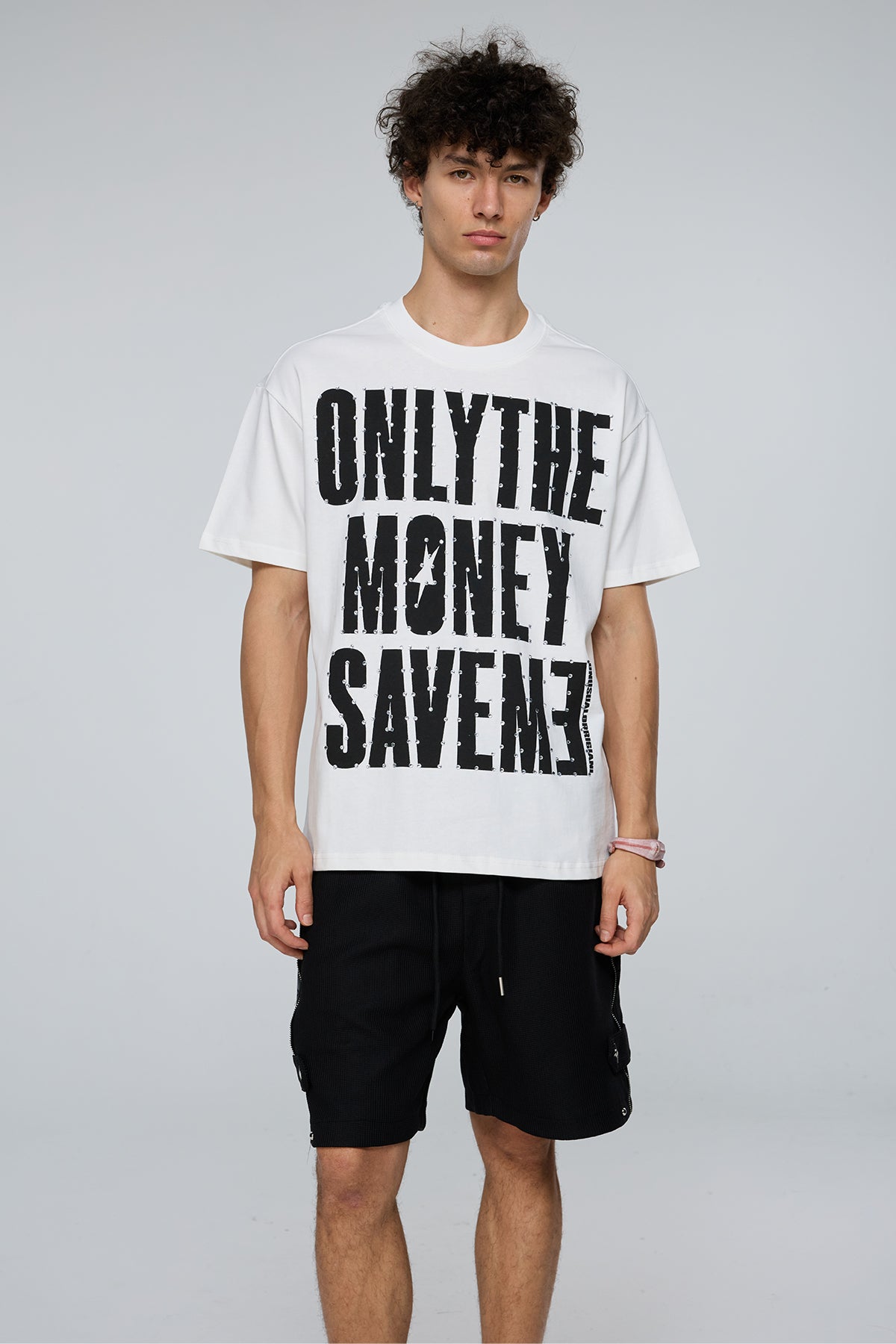 Iron Script Print Rhinestone T-Shirt – RYVKstudio