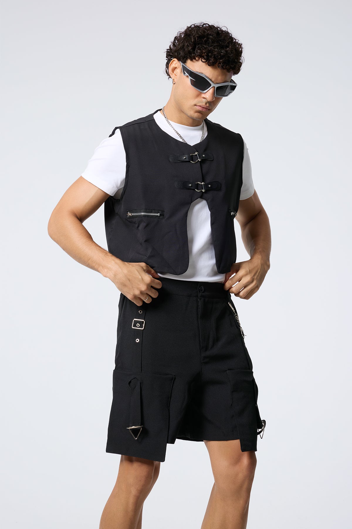 Iron Silence Metal Leather Buckle Vest