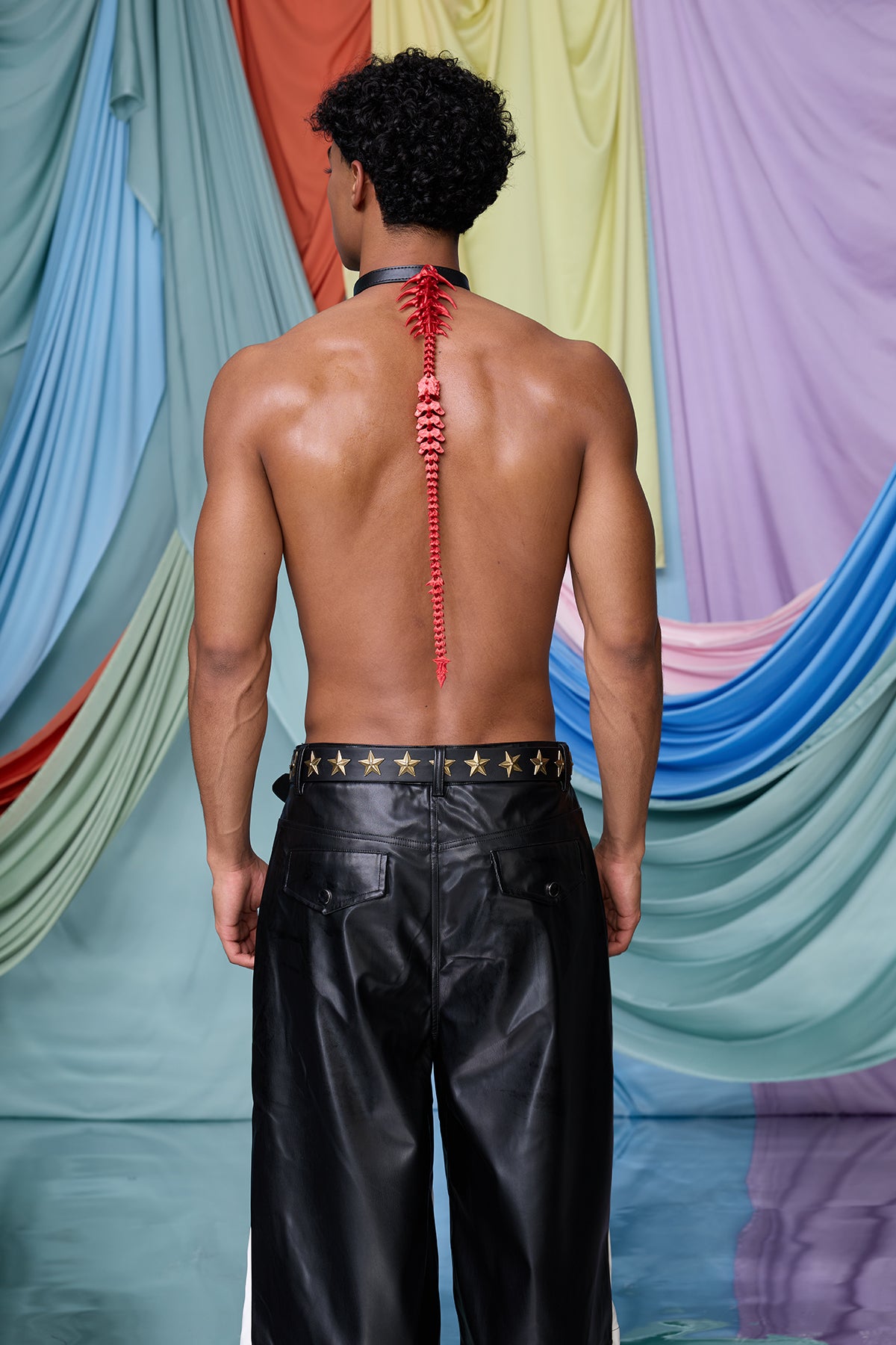 Iron Wrap Punk Choker Red