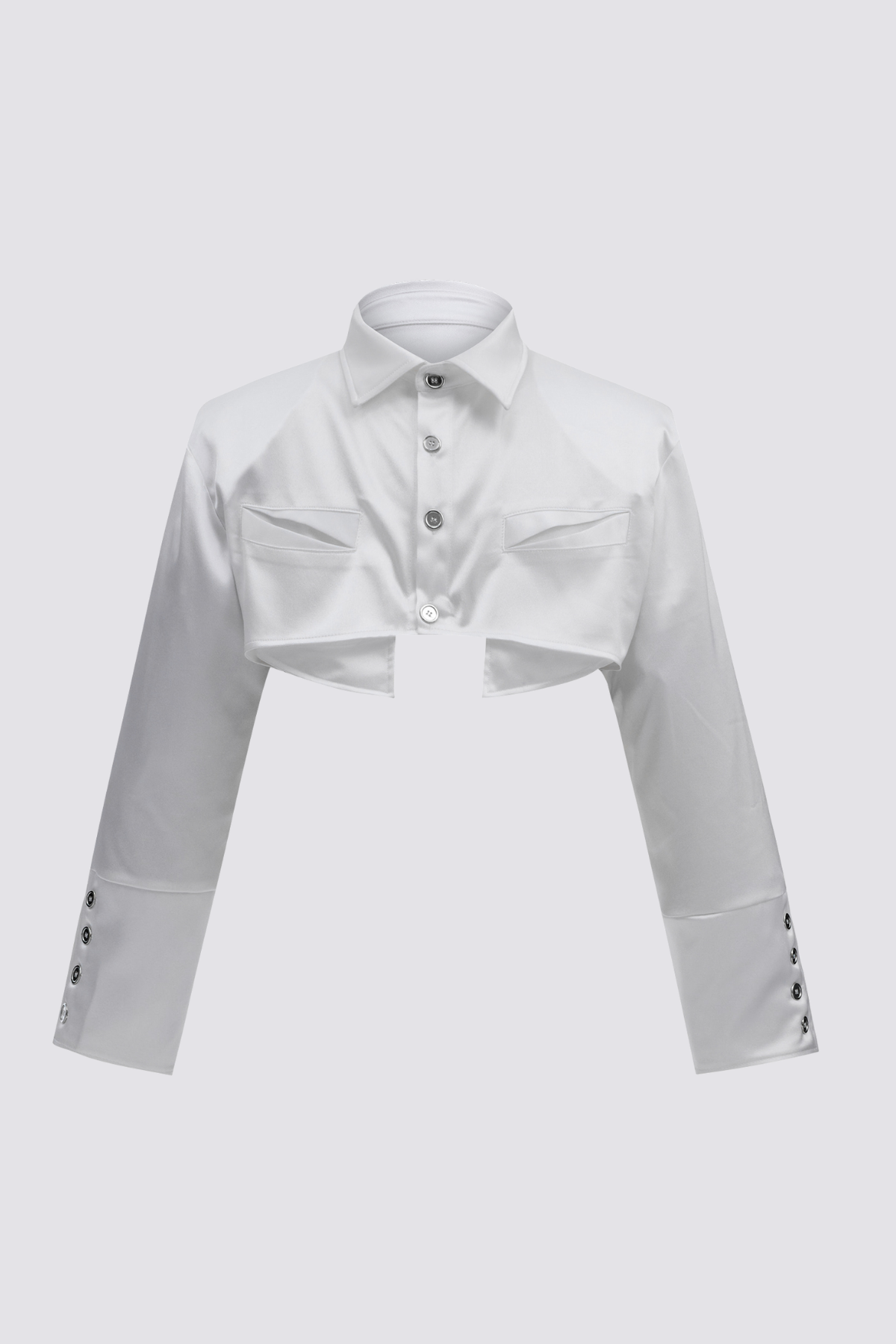 Jet Wrap Deconstructed Crop Shirt White