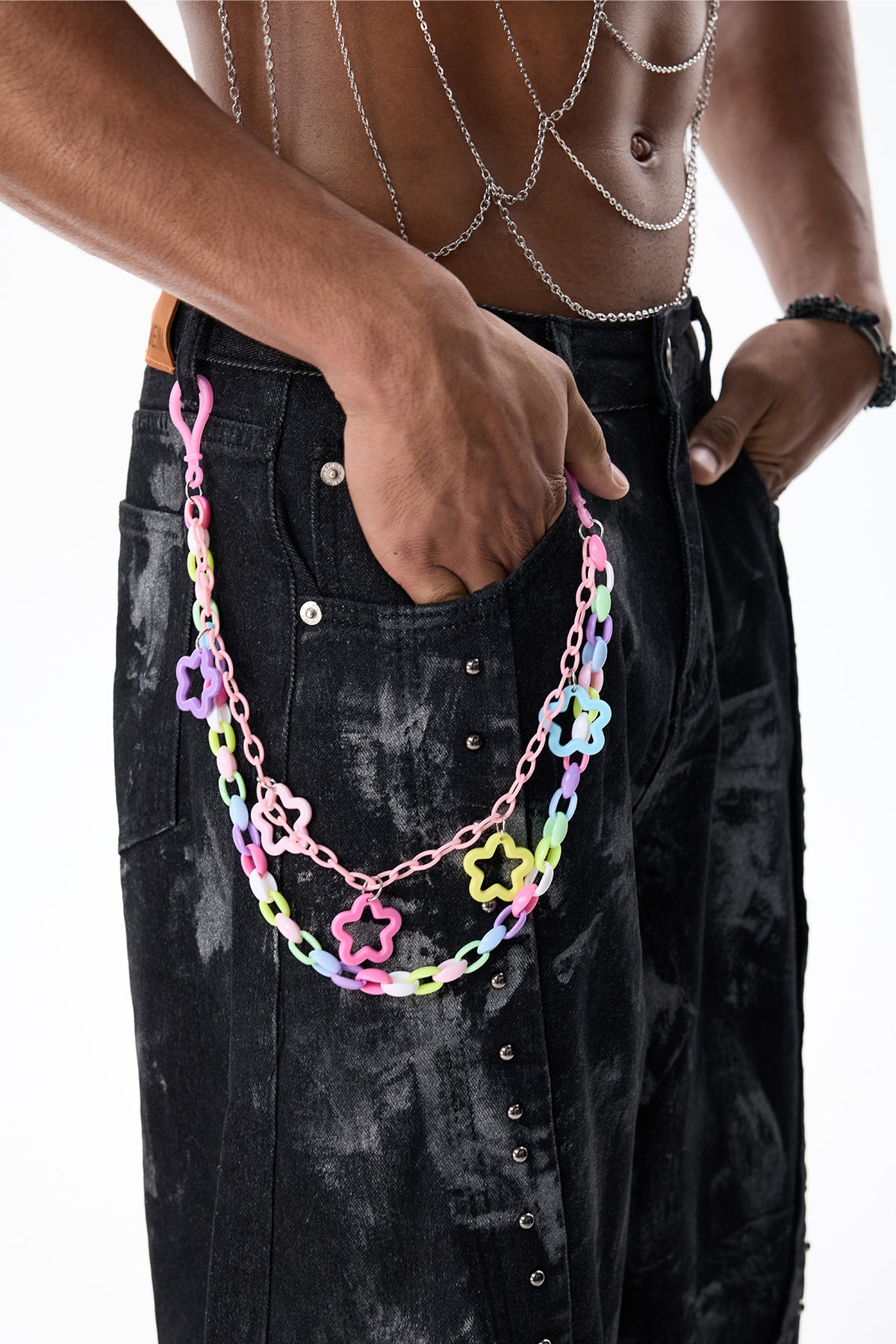 Joy Spark Punk Pants Chain Multi