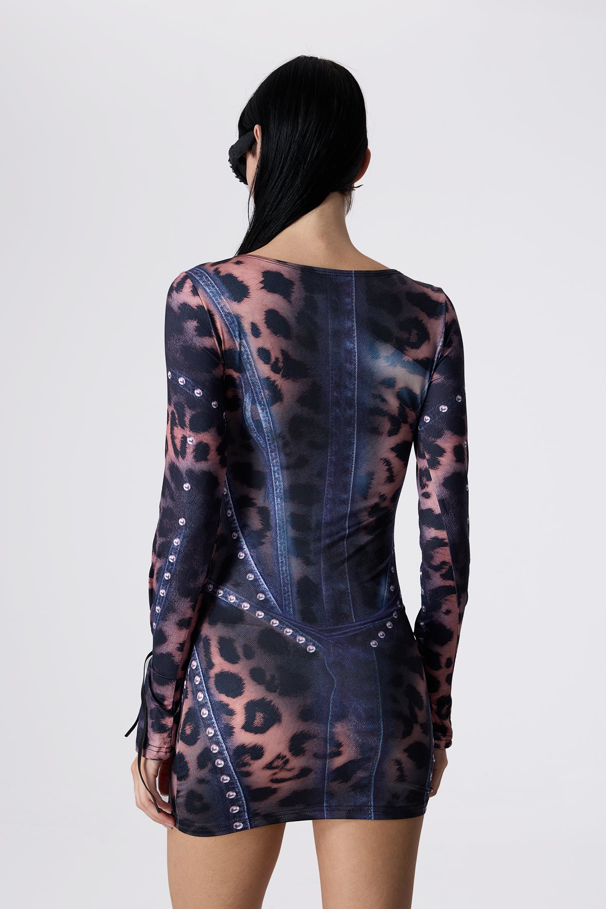 Jungle Kiss Long Sleeve Leopard Print Mini Dress