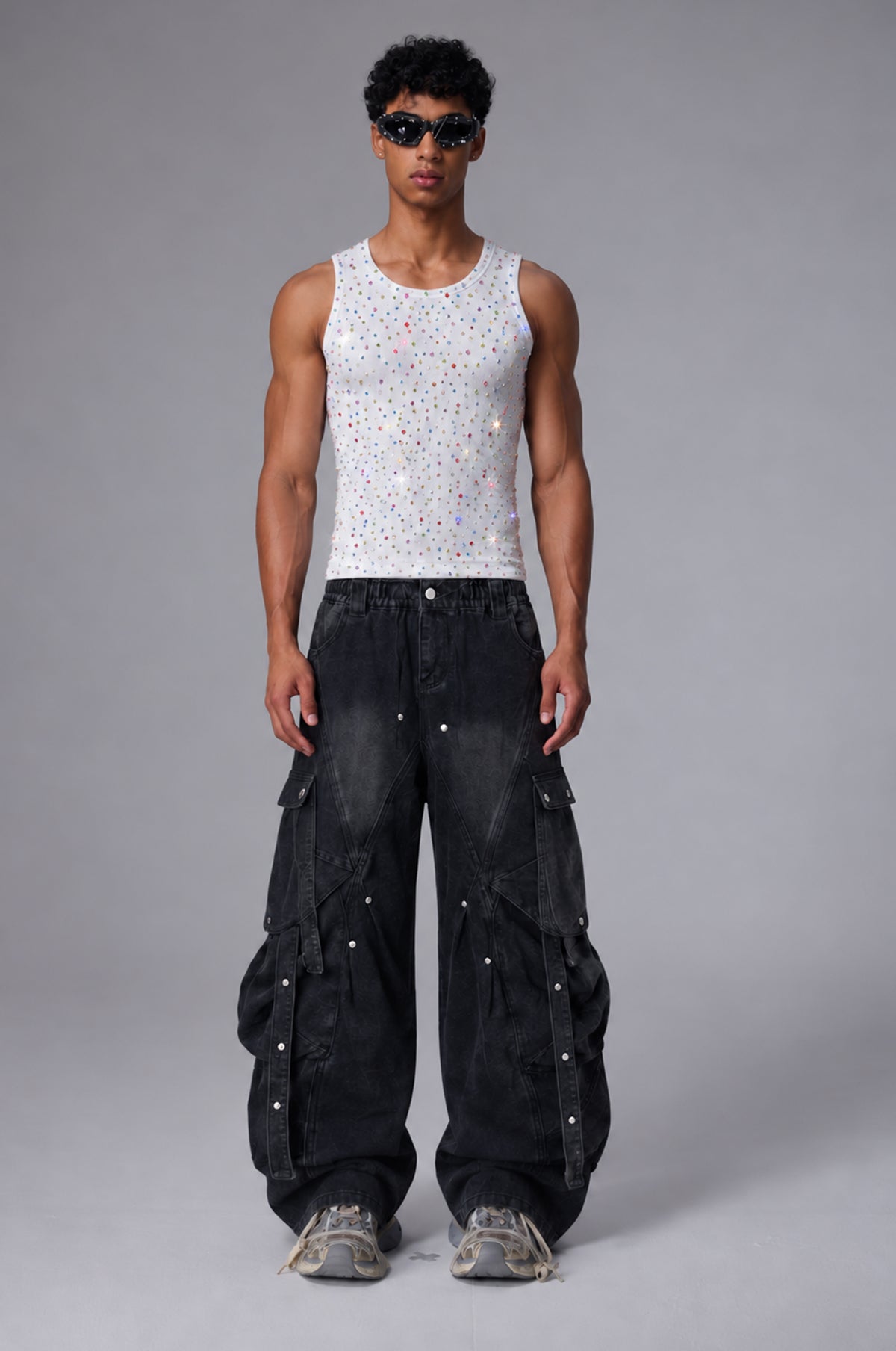 Kinetic Bead Rhinestone Tank Top