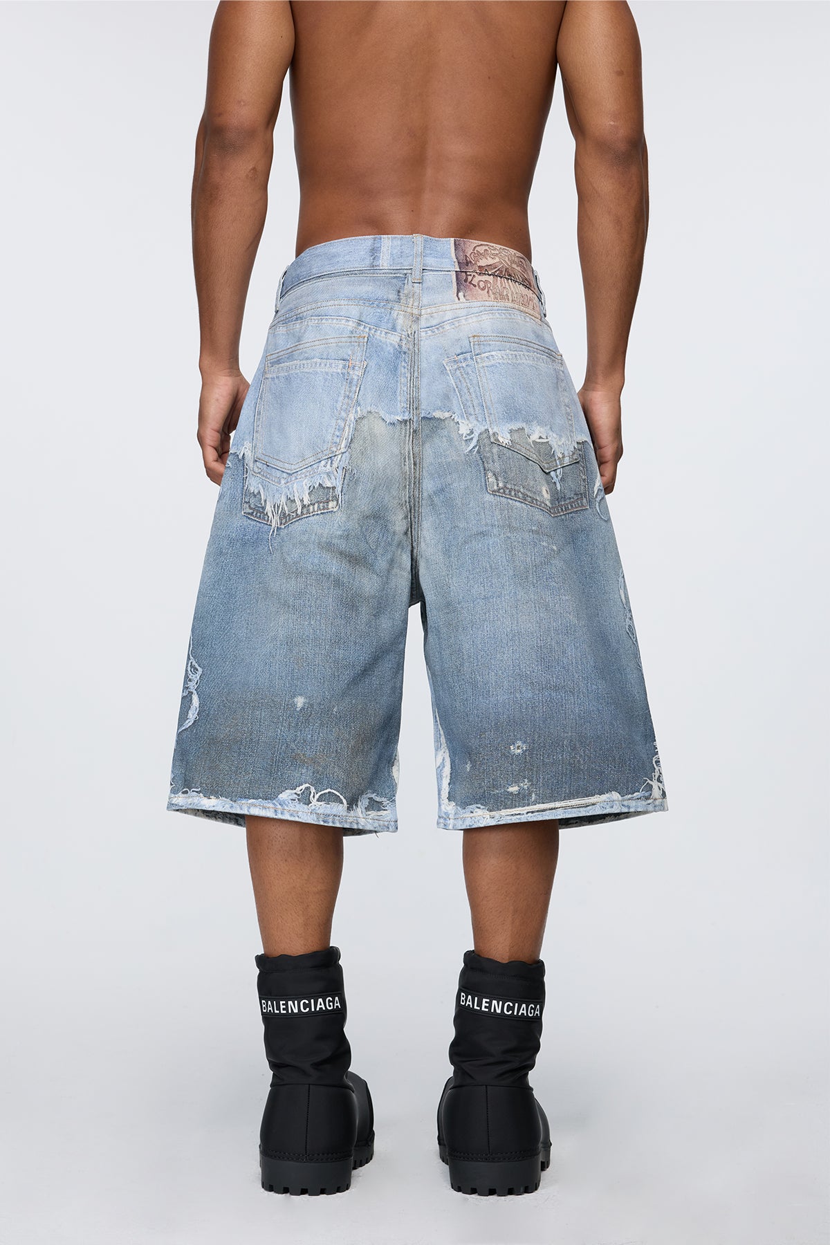 Kinetic Blue Ripped Capri Jeans