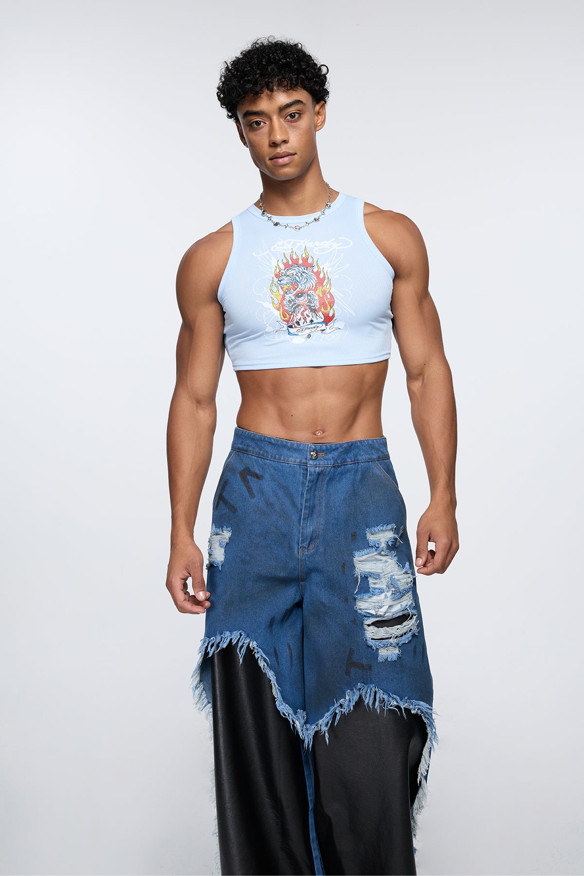 Kinetic Peak Print Crop Top