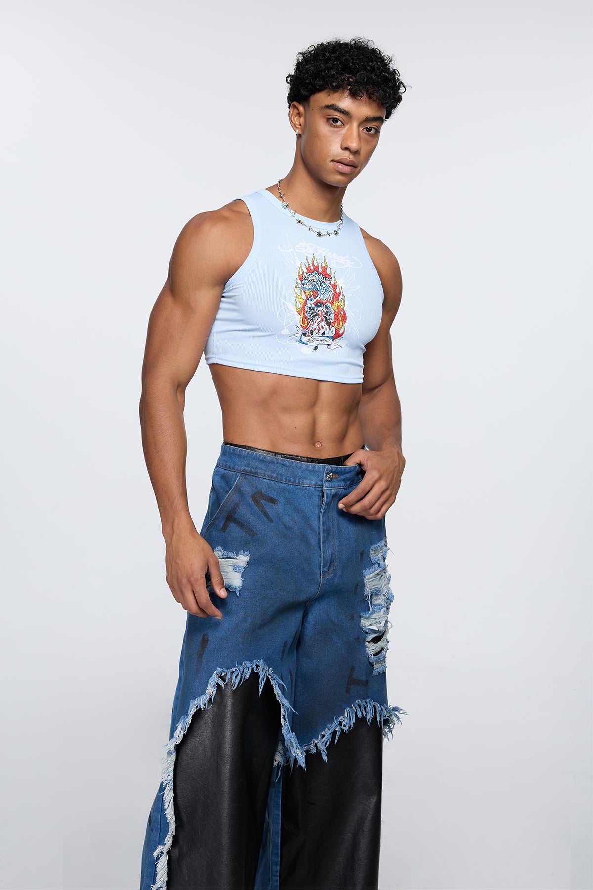 Kinetic Peak Print Crop Top