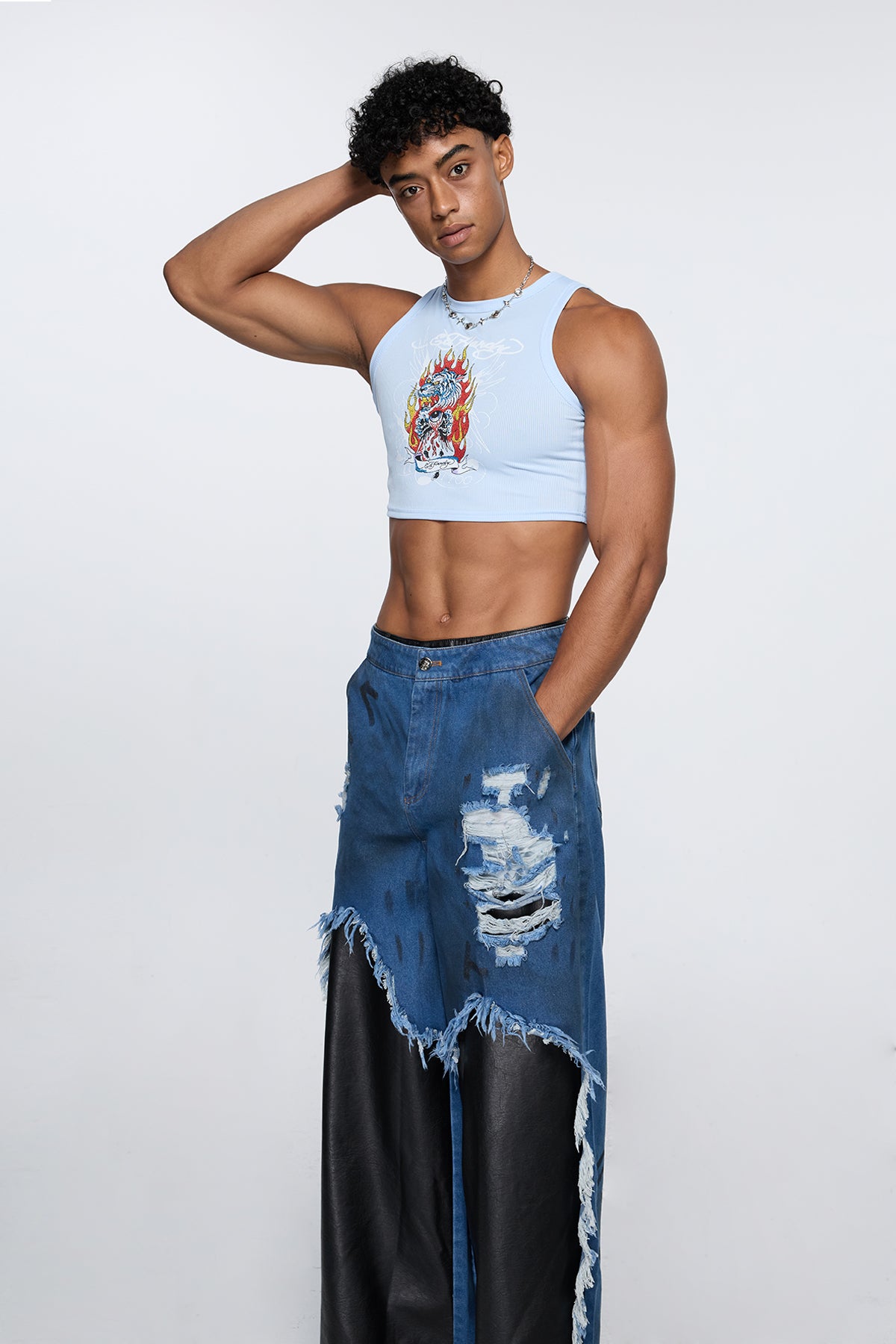 Kinetic Peak Print Crop Top