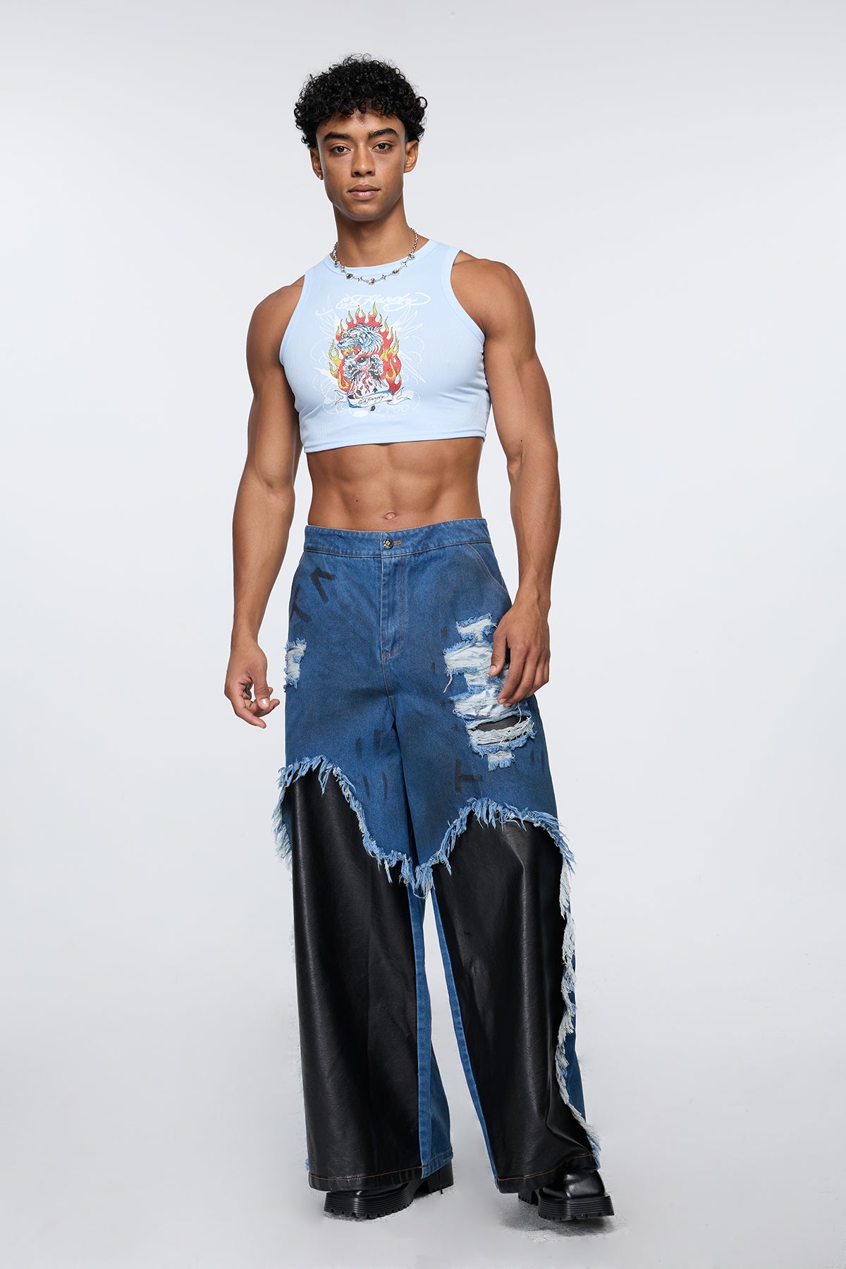 Kinetic Peak Print Crop Top