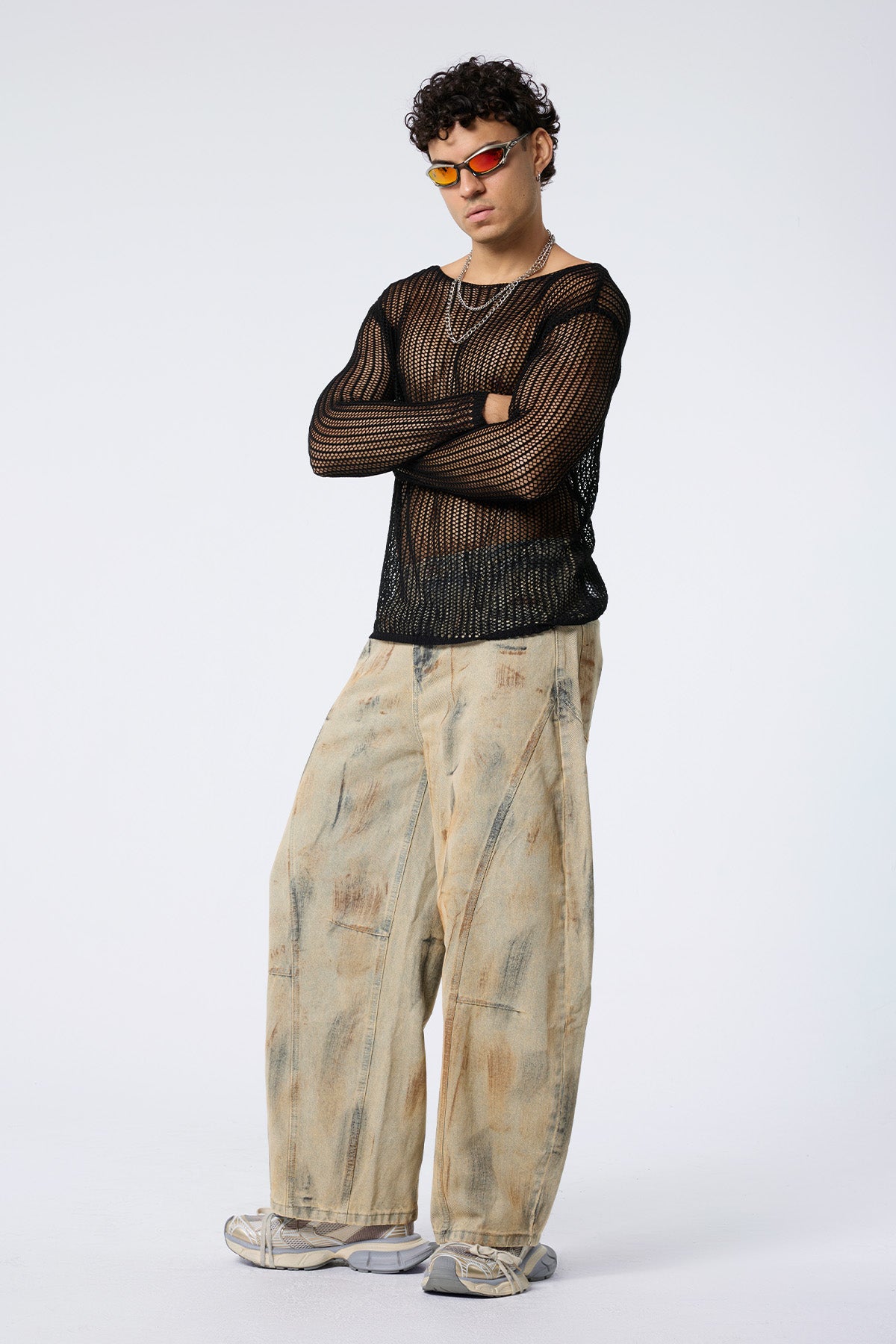 Knit Rise Cutout Long Sleeve Top