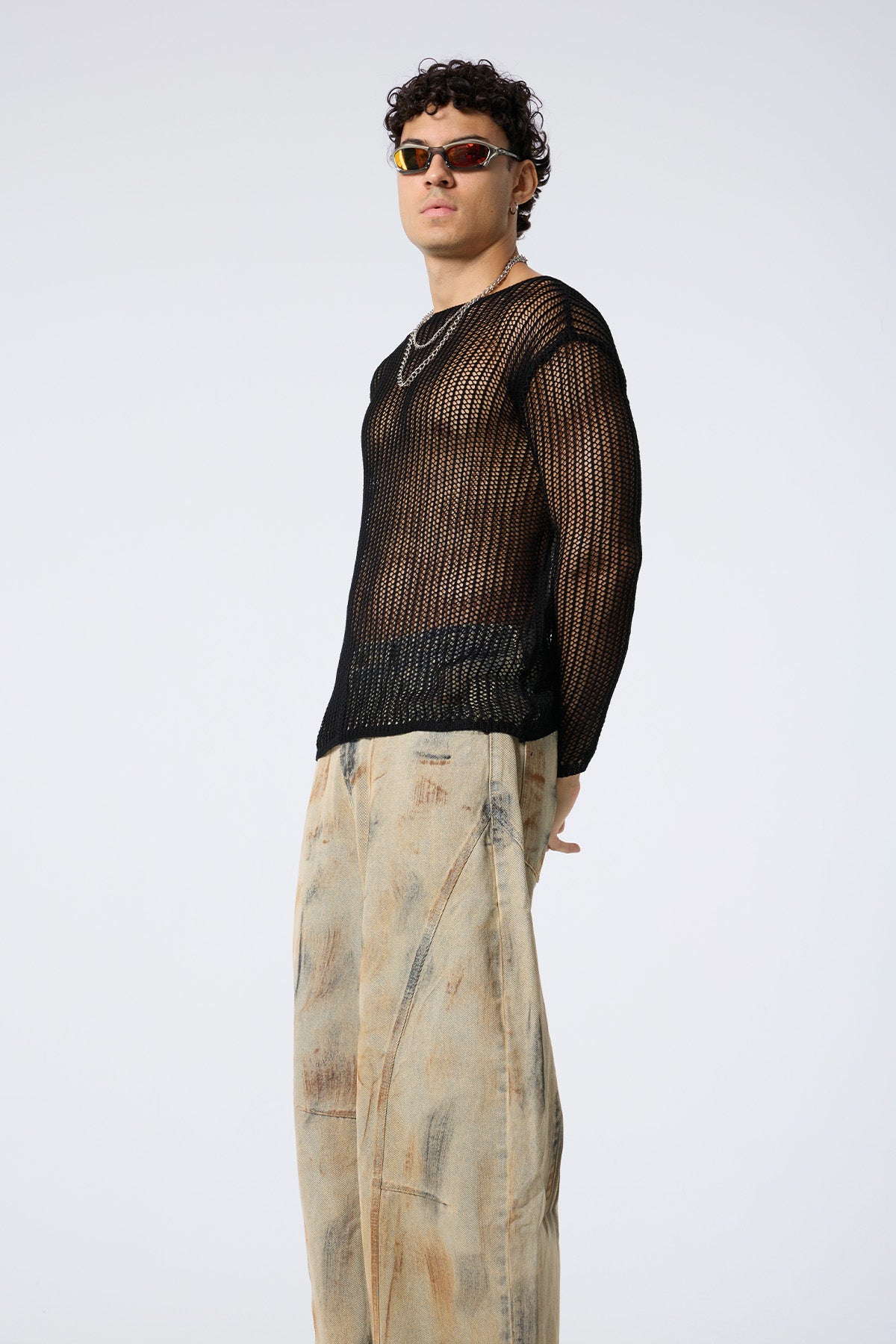 Knit Rise Cutout Long Sleeve Top