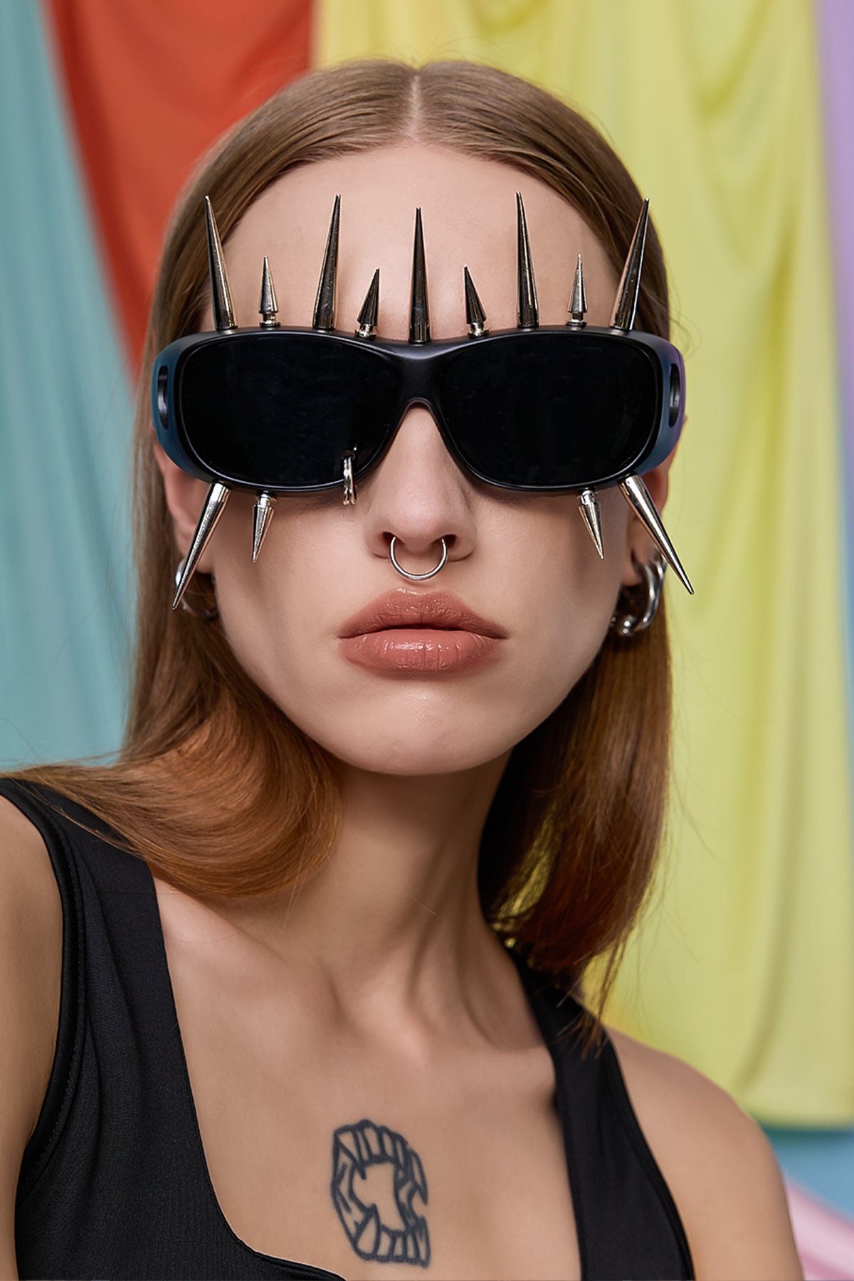 Laser Bloom Studded Sunglasses