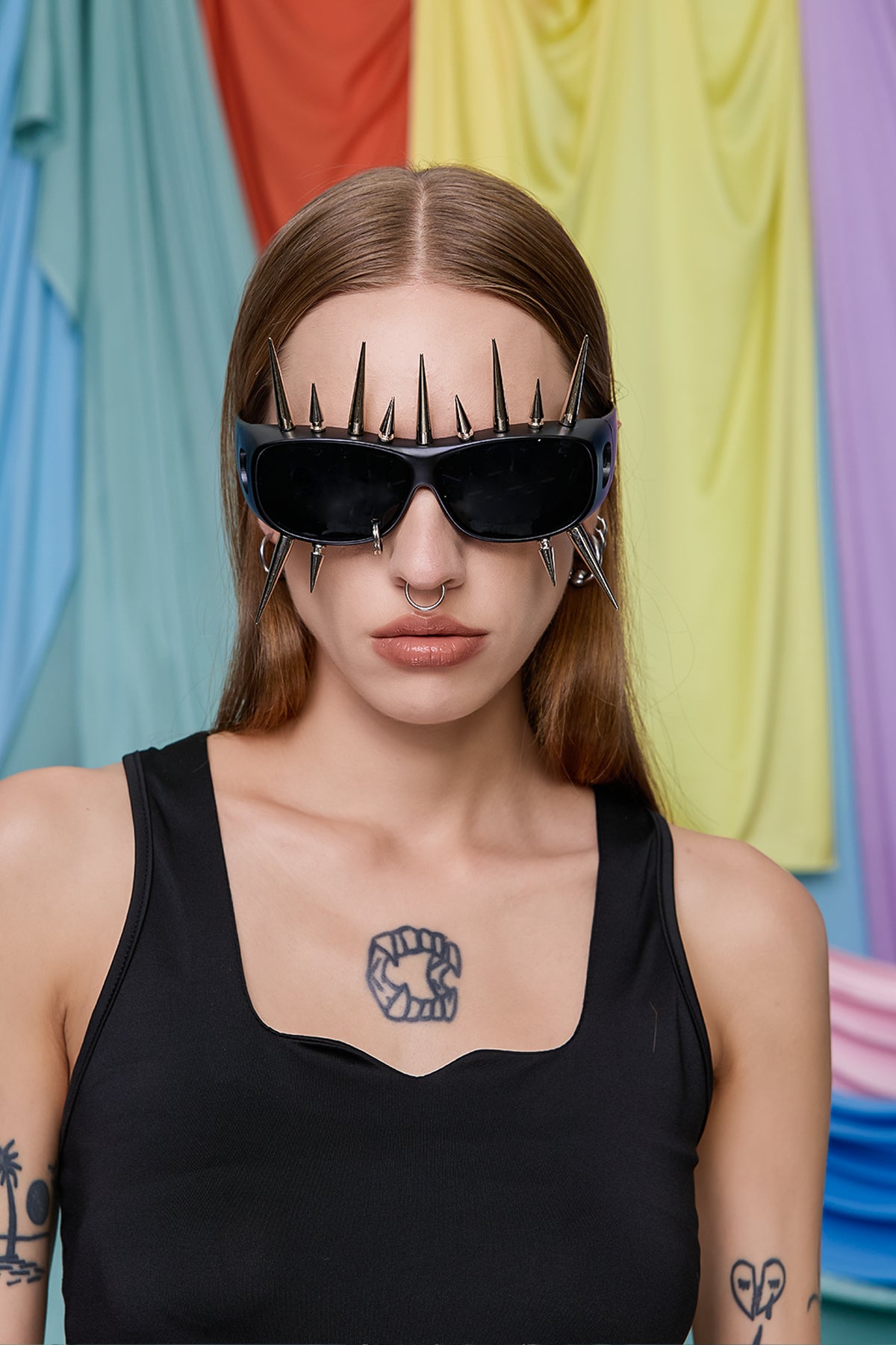 Laser Bloom Studded Sunglasses
