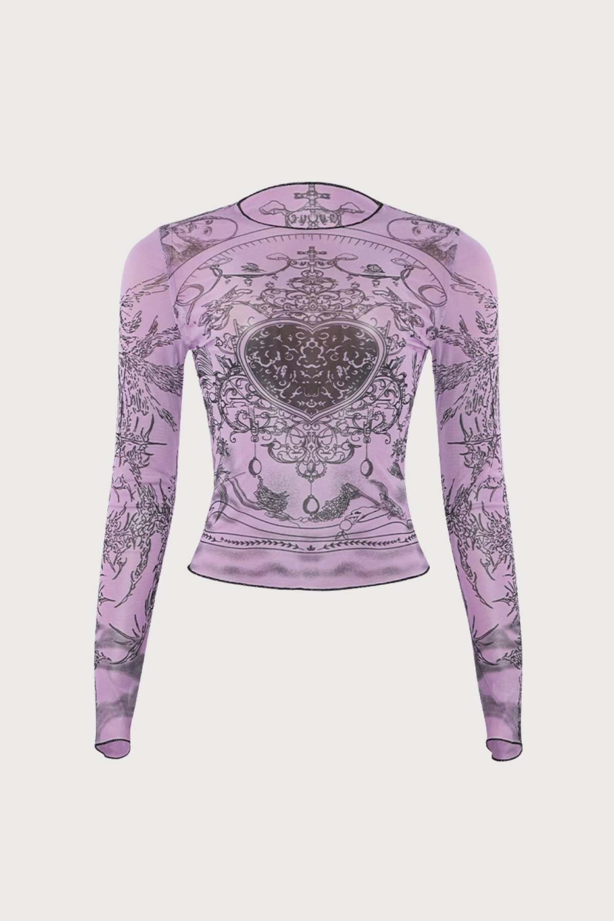 Laser Mirage Print Mesh Top