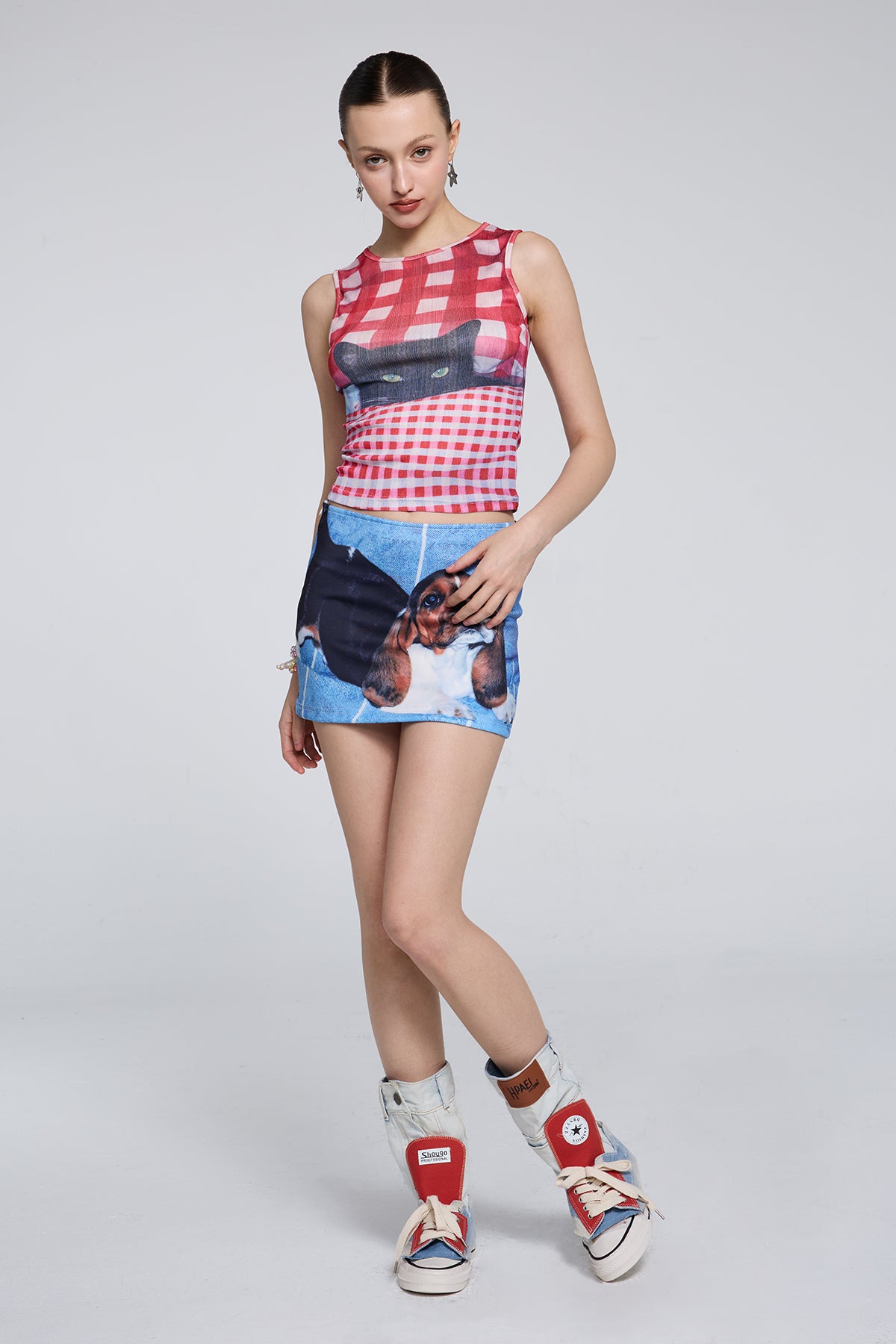 Light Collapse Print Skirt