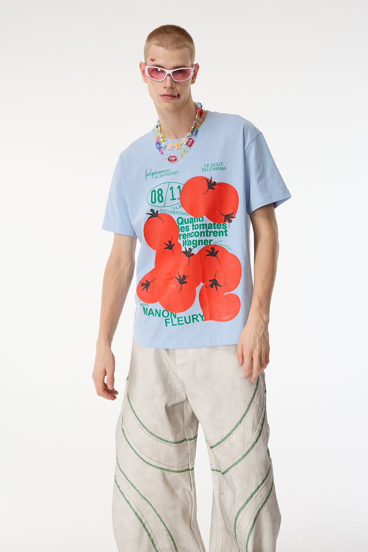 Light Symbol Tomato Print Top