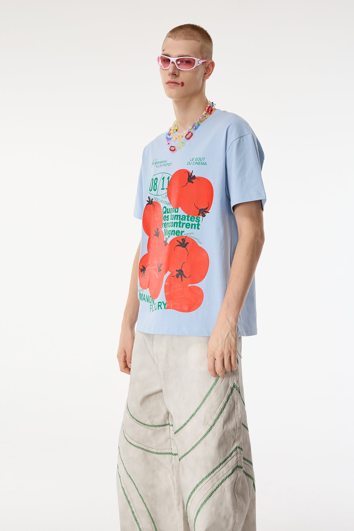 Light Symbol Tomato Print Top