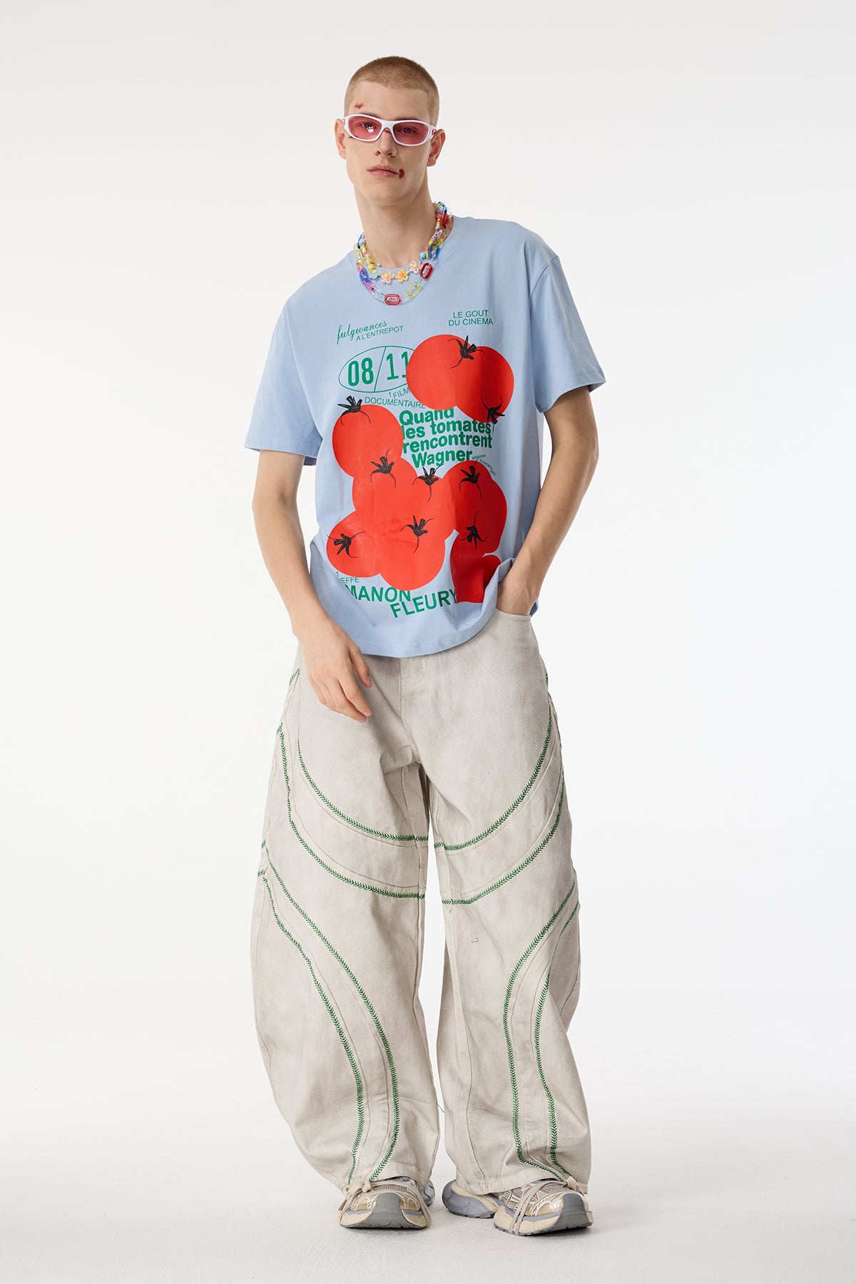 Light Symbol Tomato Print Top