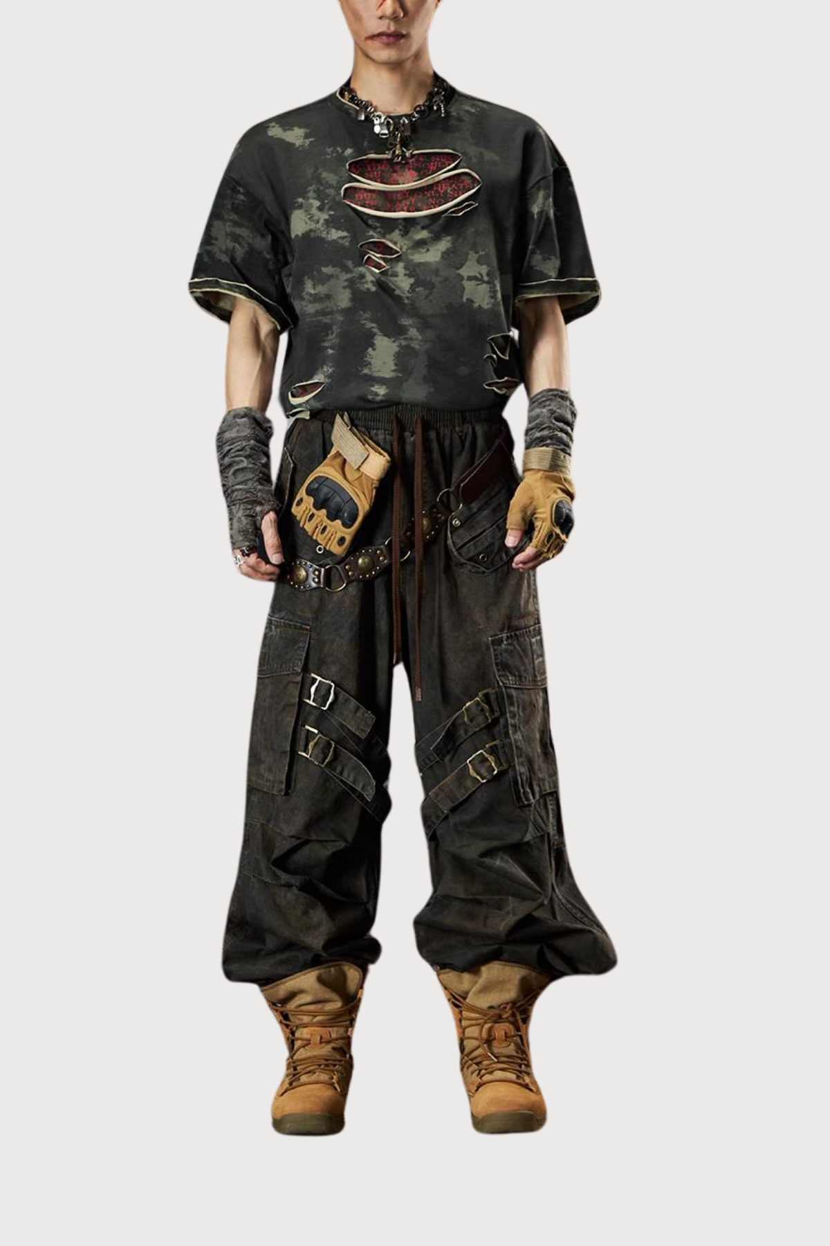 Light Wear Wide Leg Pants Brown