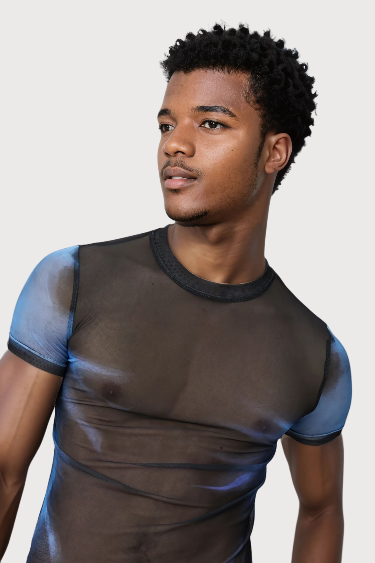 Light Frame Mesh Short Sleeve Dye Top