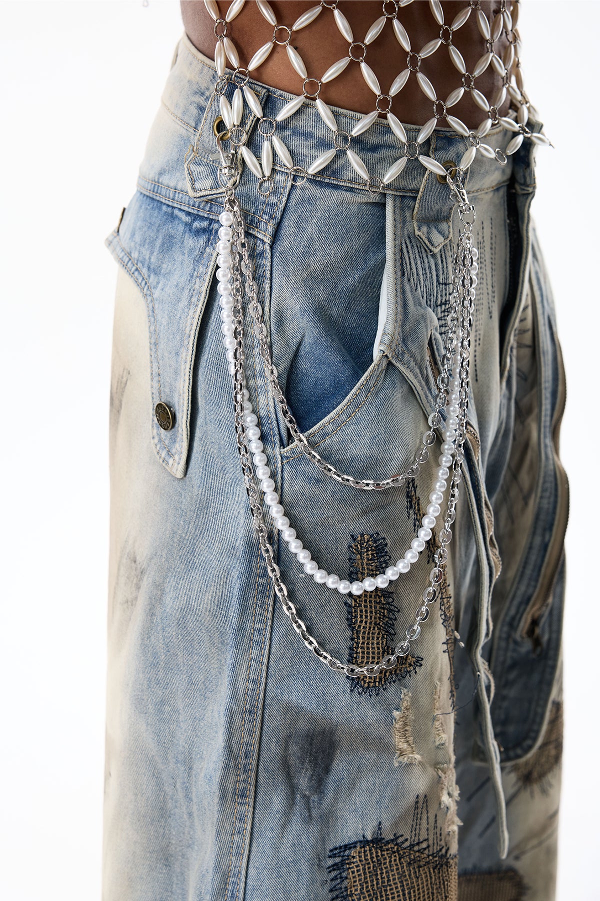 Lime Pearl Pants Chain