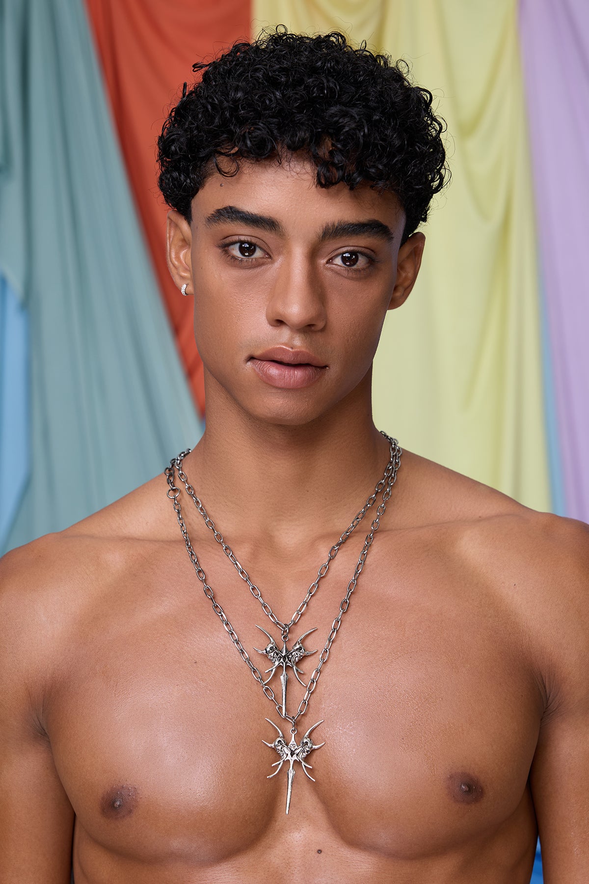 Linear Coil Punk Necklace