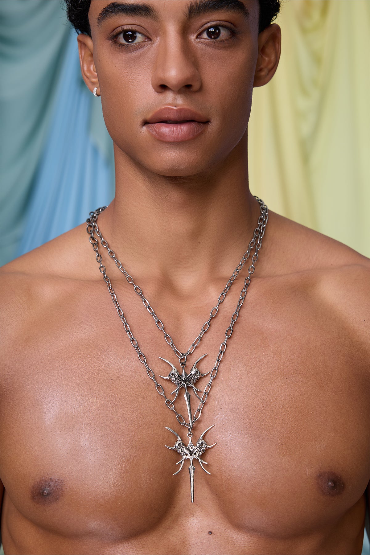 Linear Coil Punk Necklace