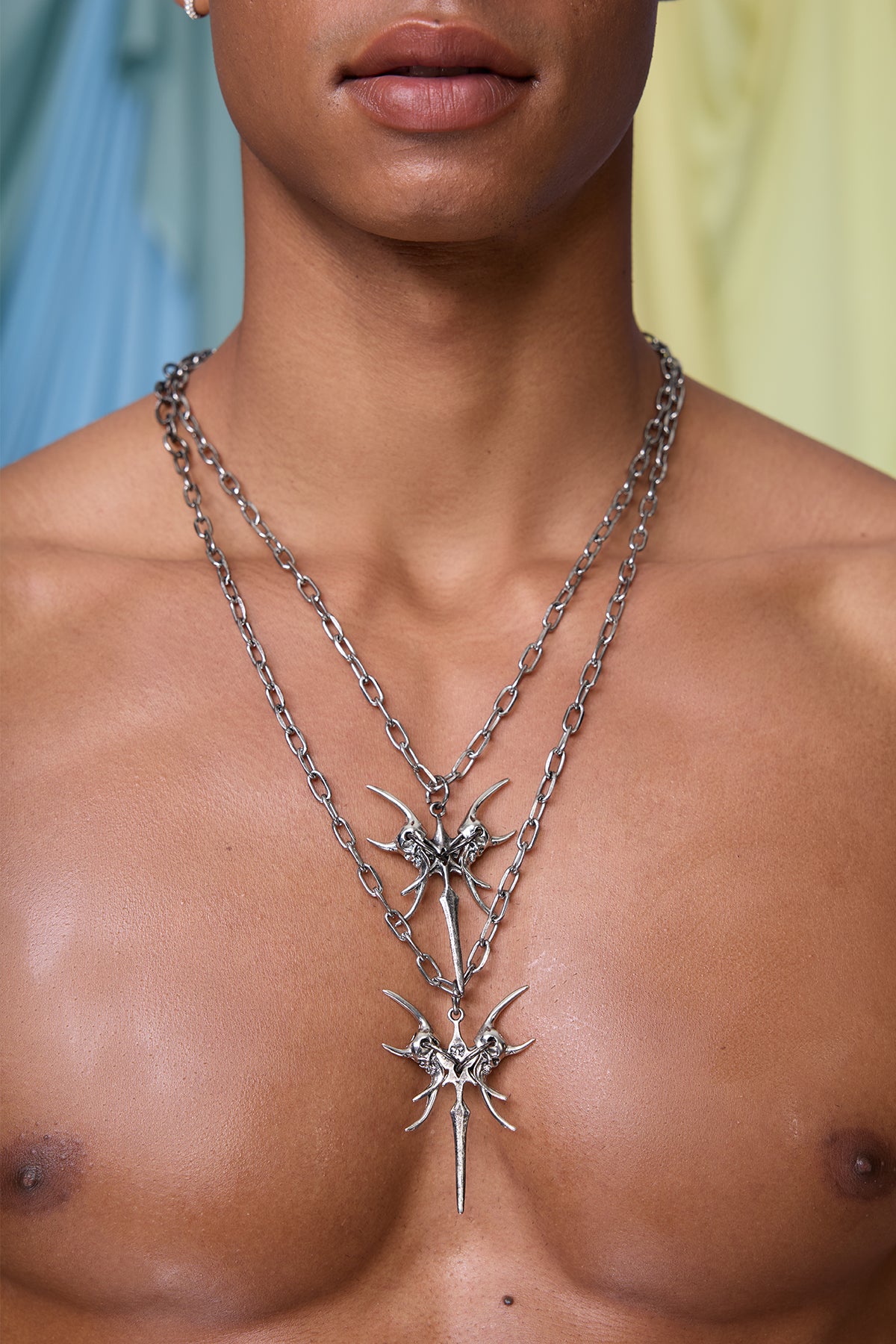 Linear Coil Punk Necklace