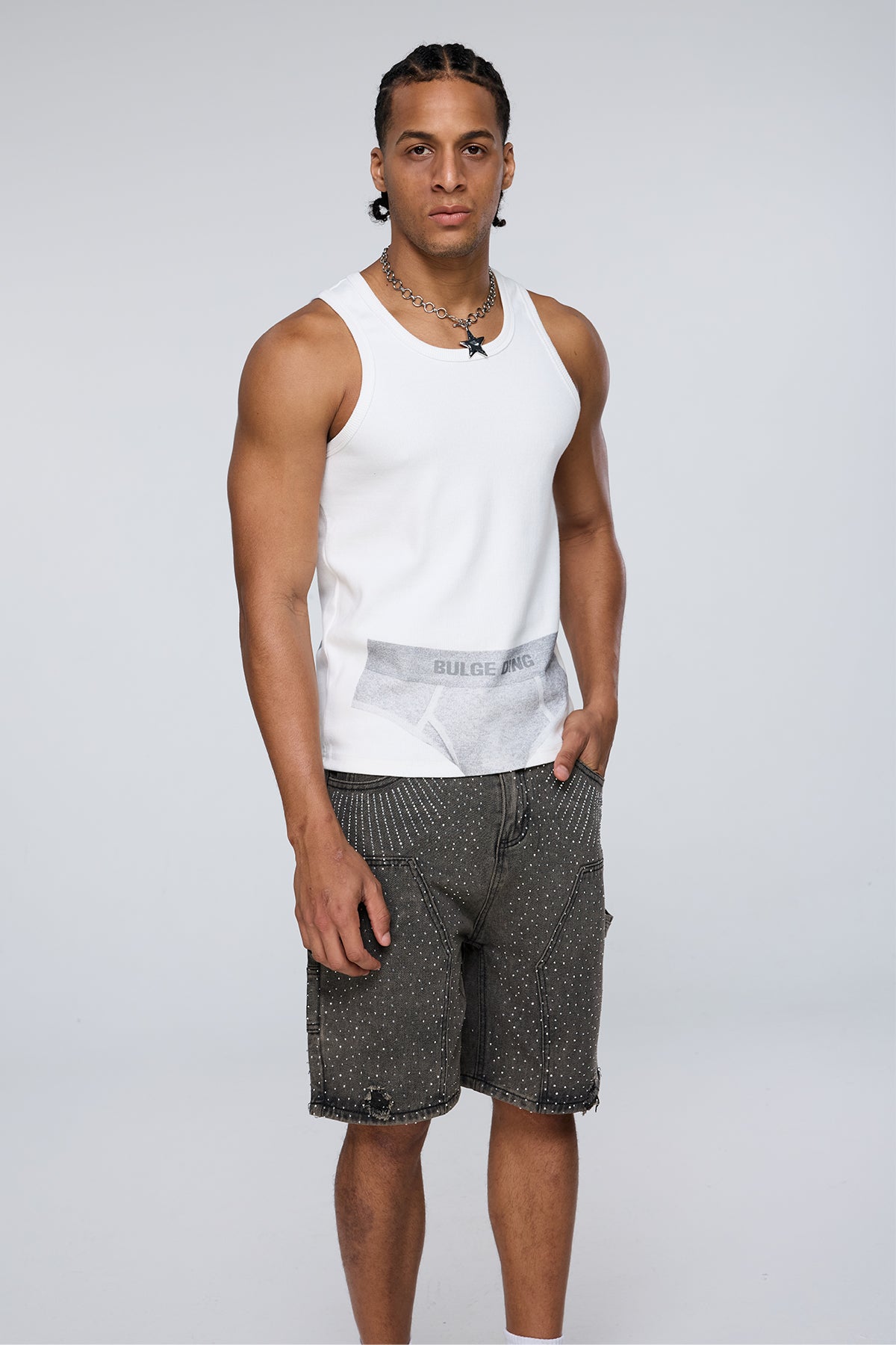 Linear Graphic Print Tank Top