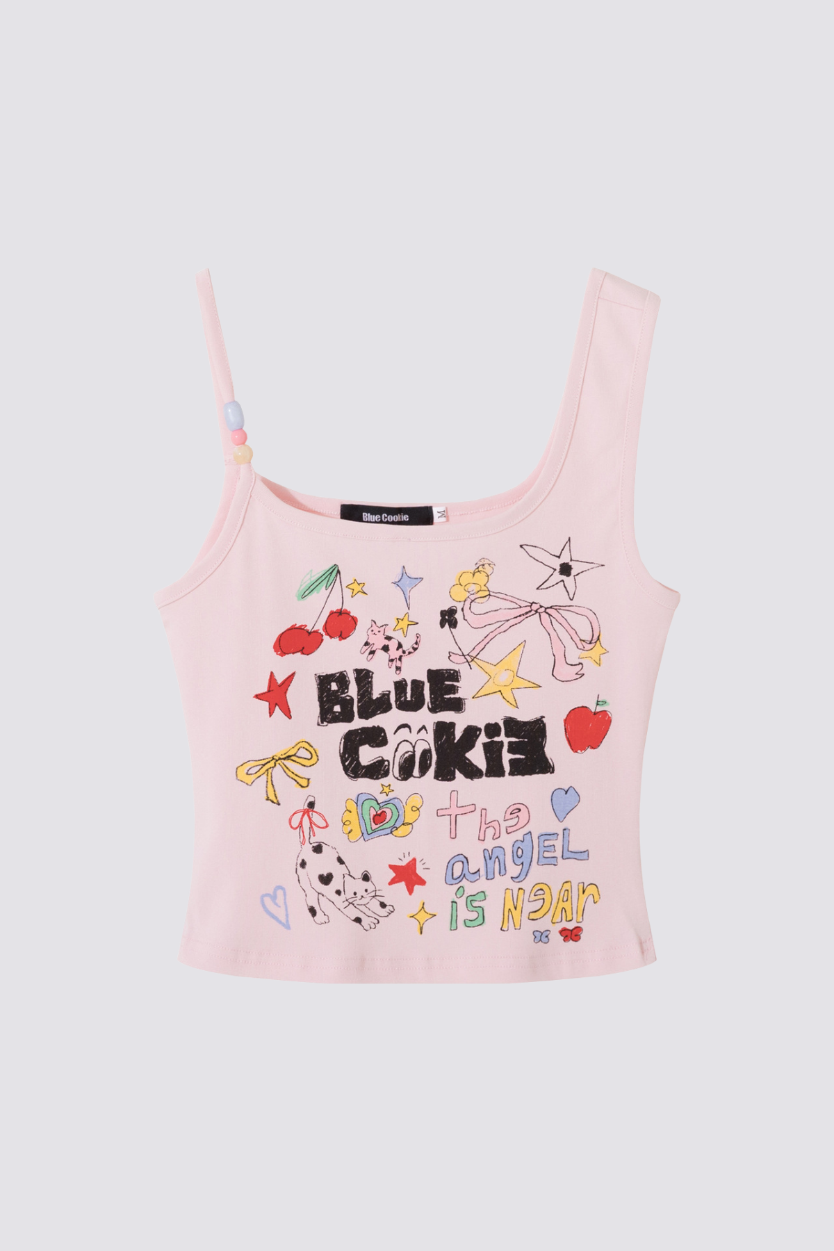 Linear Torso Print Crop Top Pink