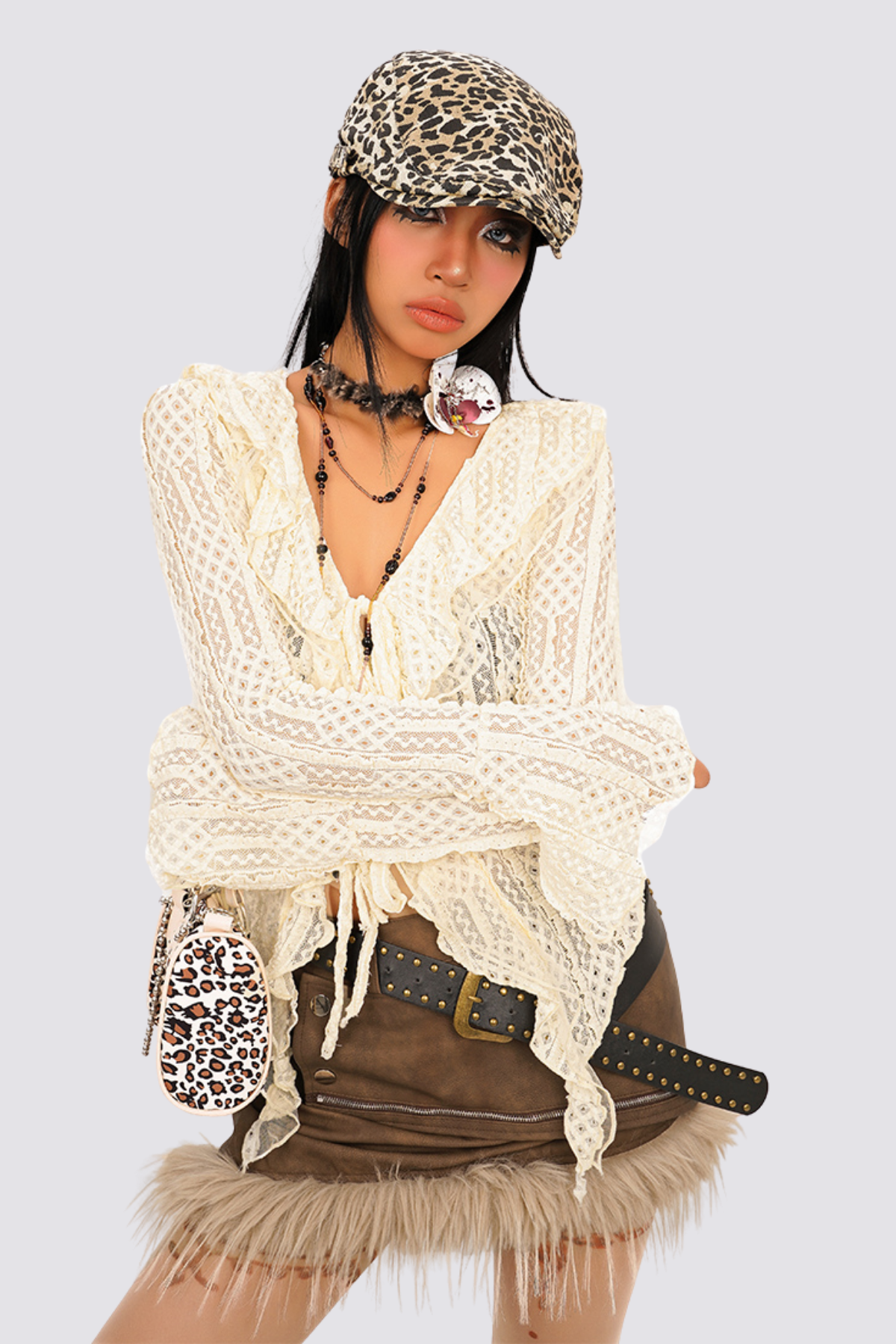 Loop Fit Lace Long Sleeve Shirts